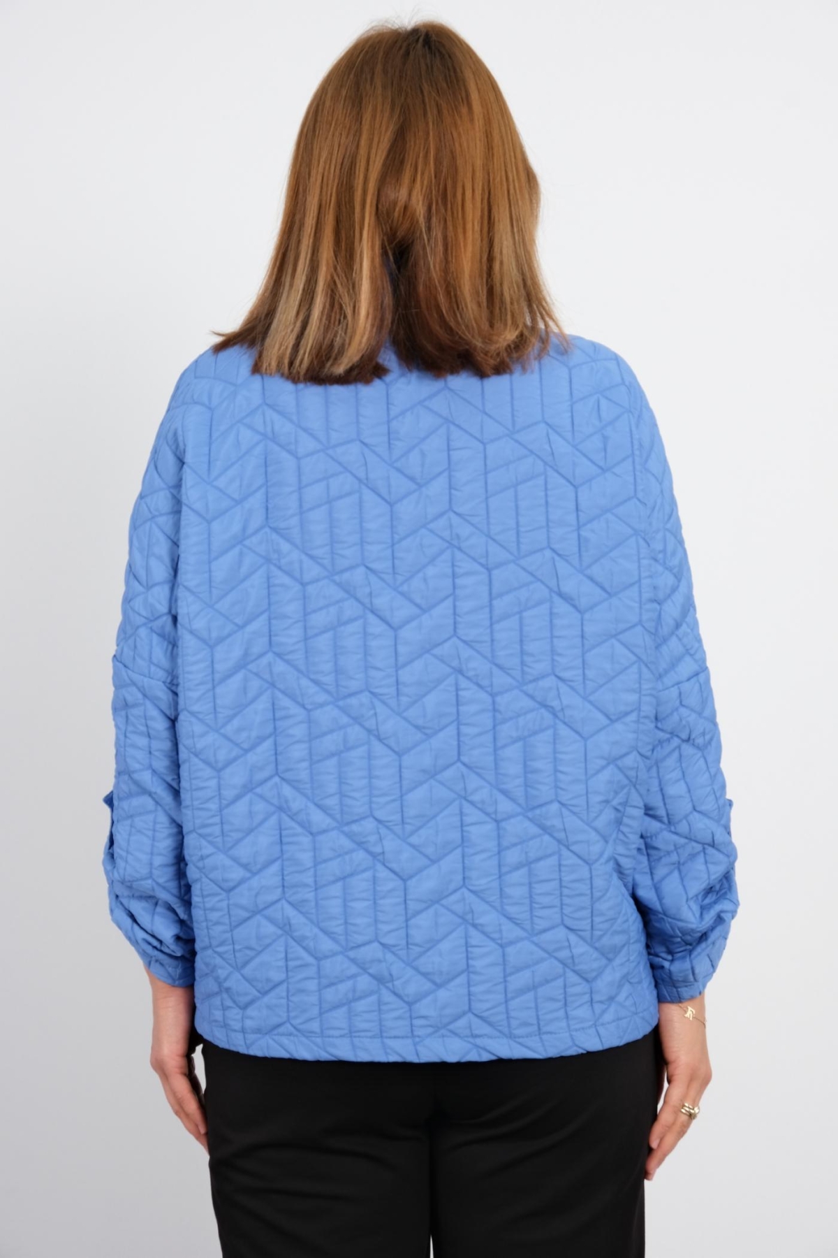 Plus Size Short Sport Jacket-Indigo