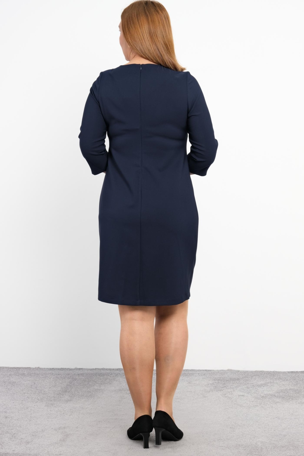 Plus Size Dress-Dark Blue