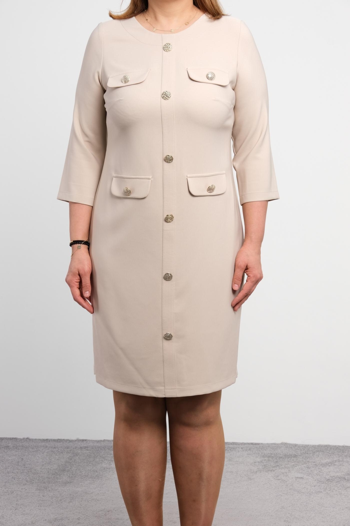 Plus Size Dress-Mink