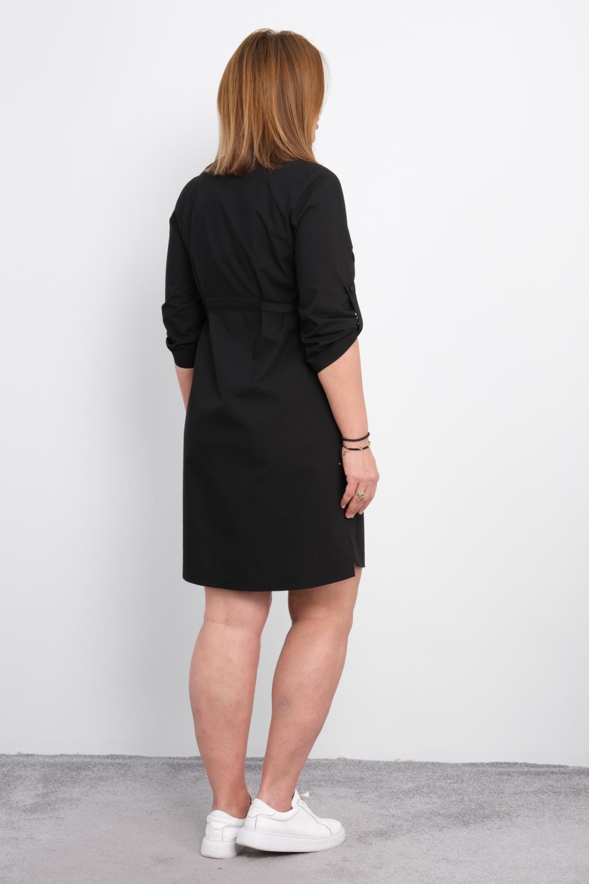 Casual Plus Size Dress-Black