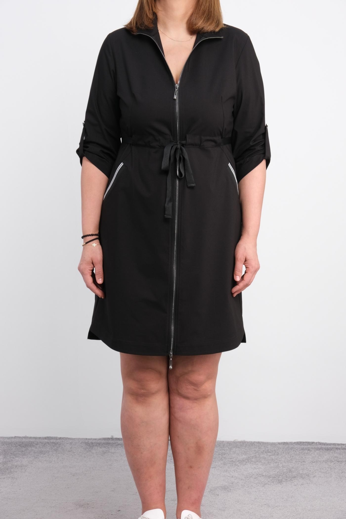 Casual Plus Size Dress-Black