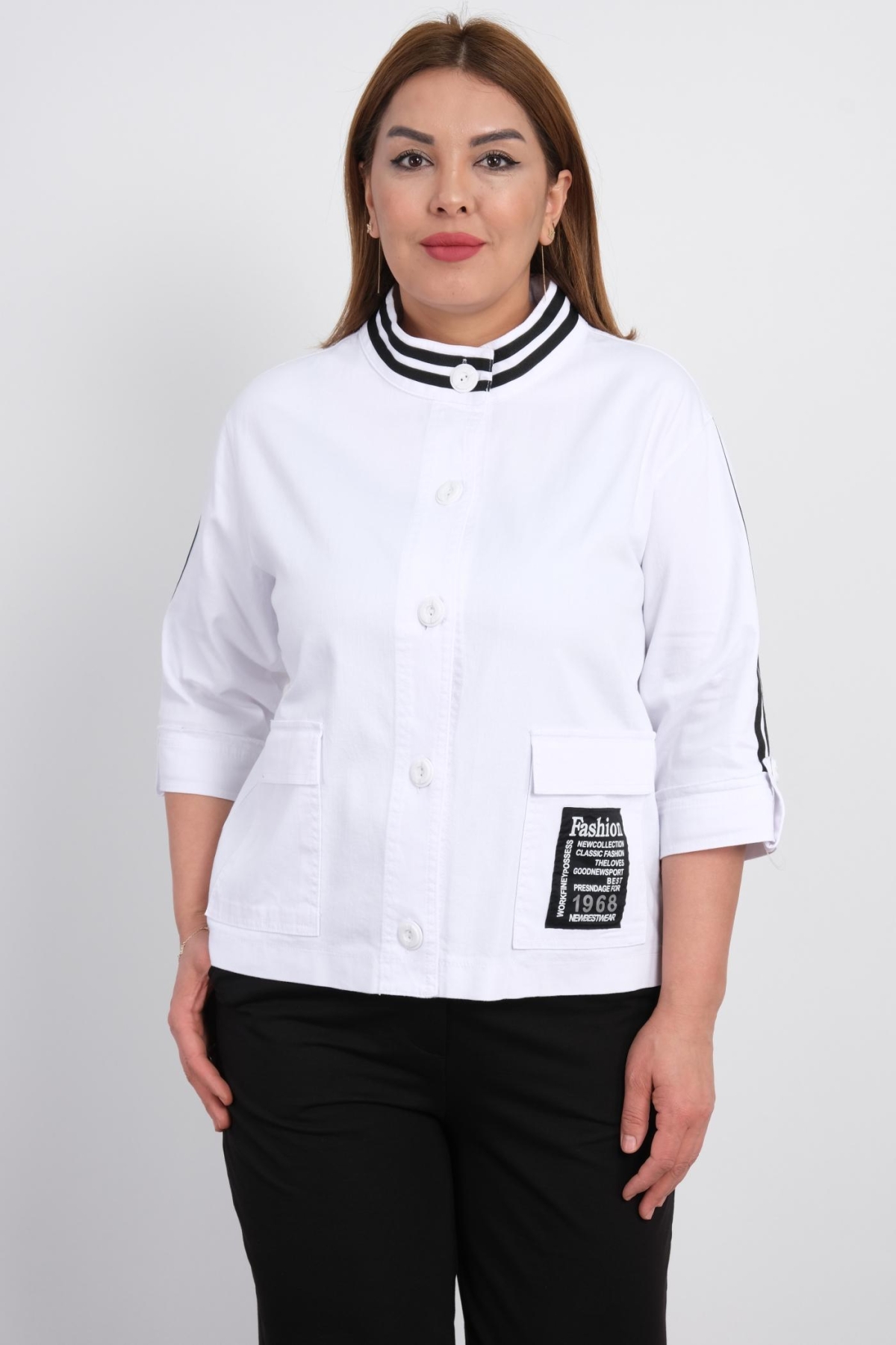 Plus Size Coat-White