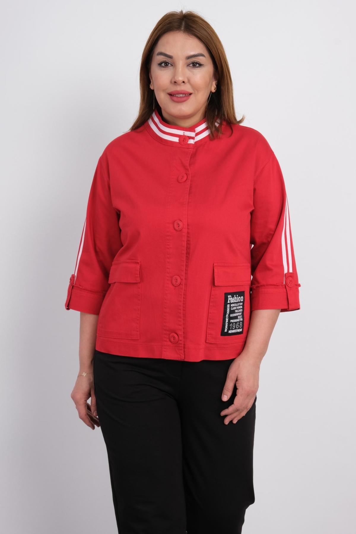 Plus Size Coat-Red