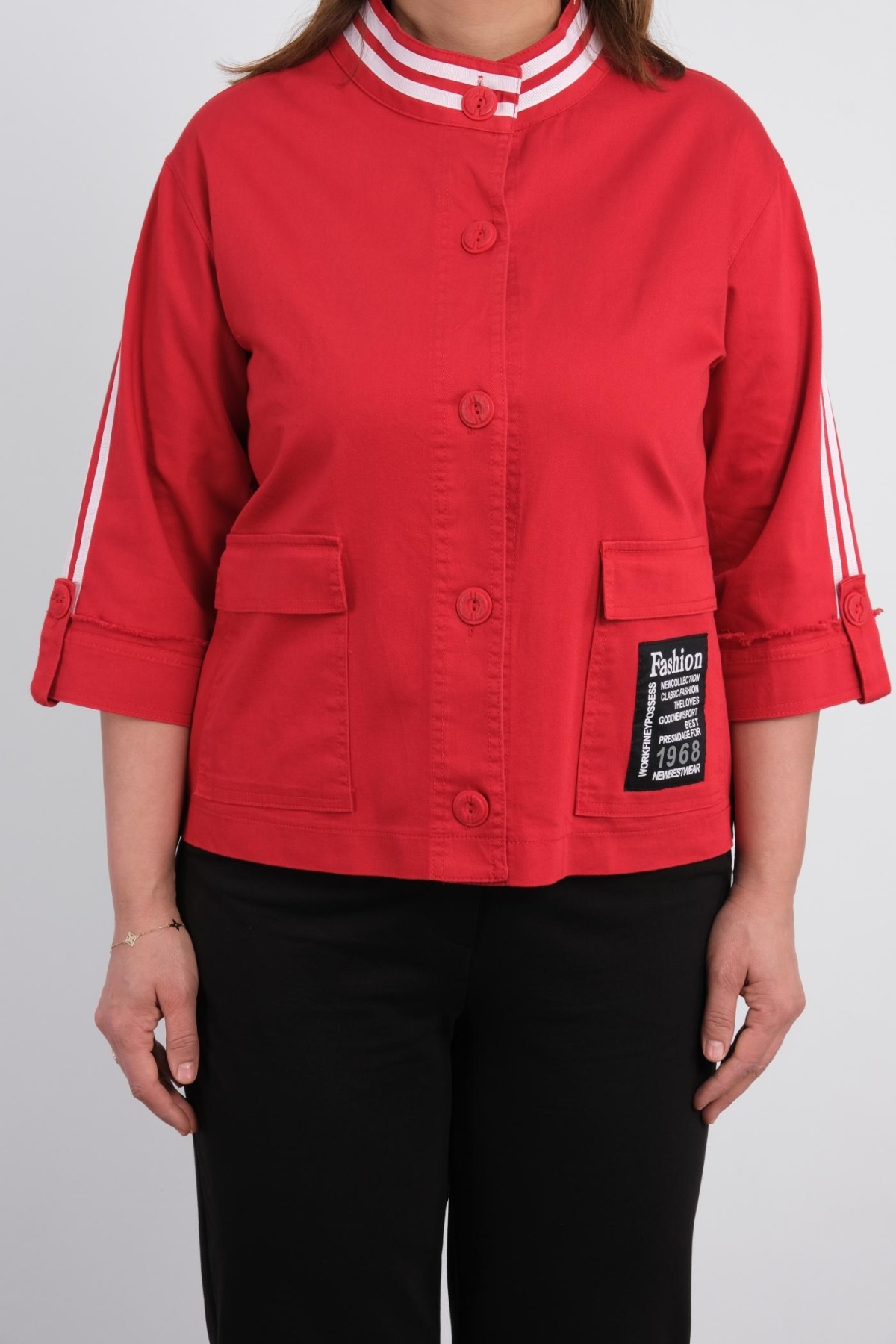 Plus Size Coat-Red