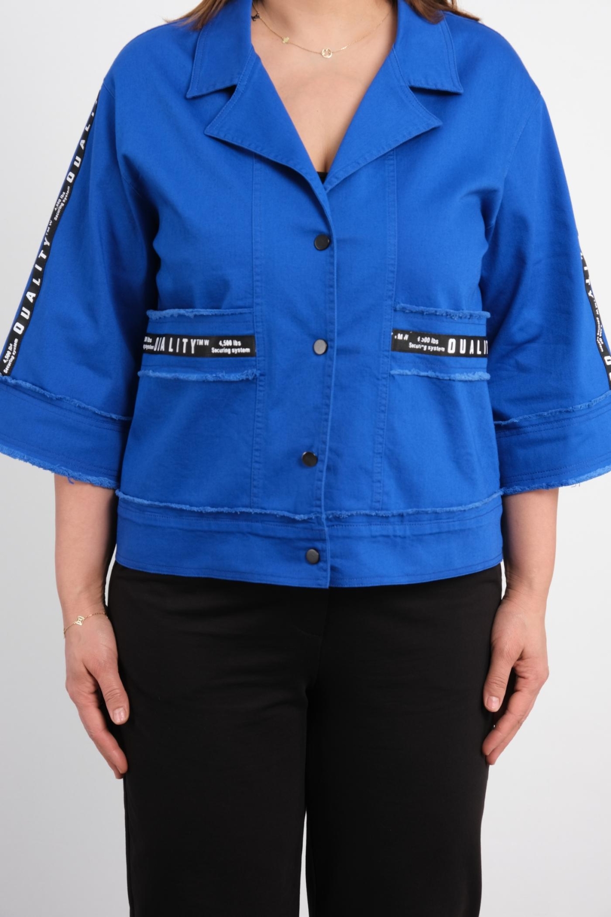 Plus Size Coat-Bright Blue