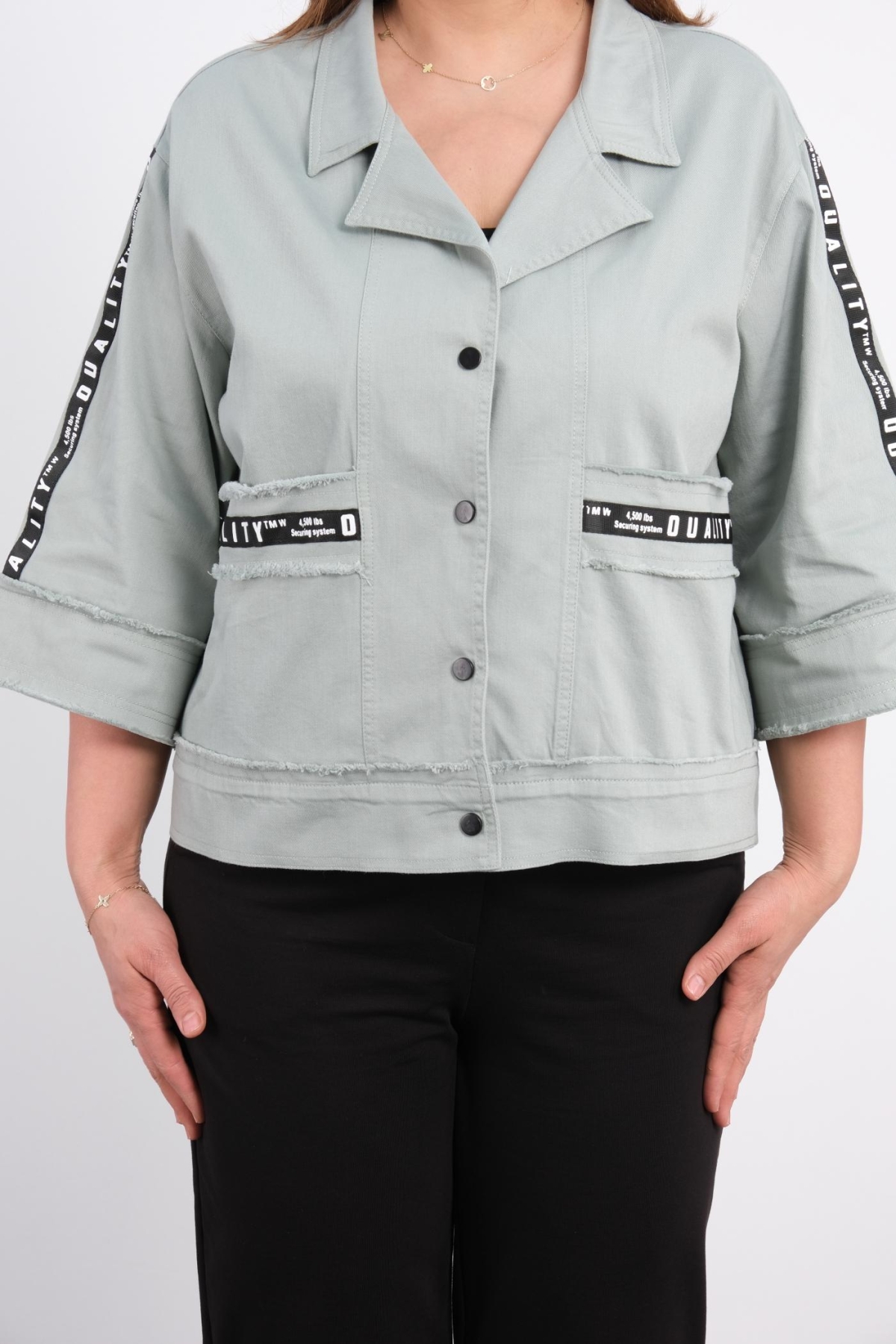 Plus Size Coat-Petrol Green