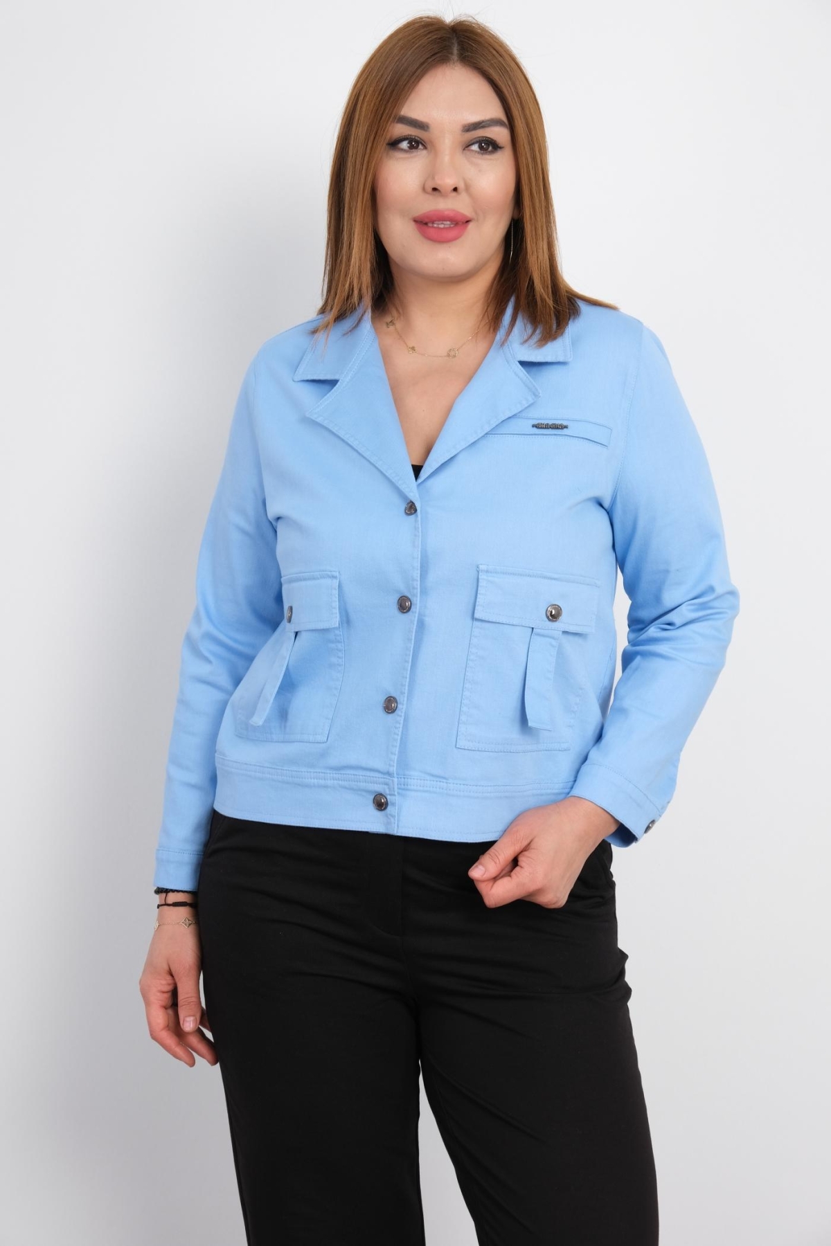 Plus Size Jacket-Blue