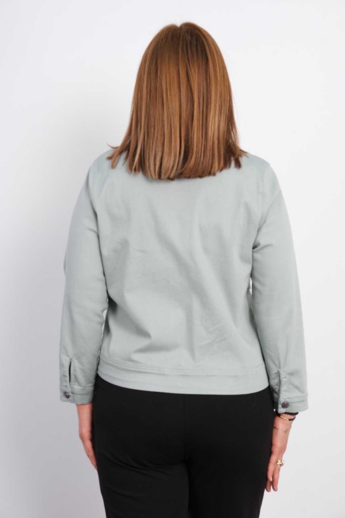 Plus Size Jacket-Petrol Green