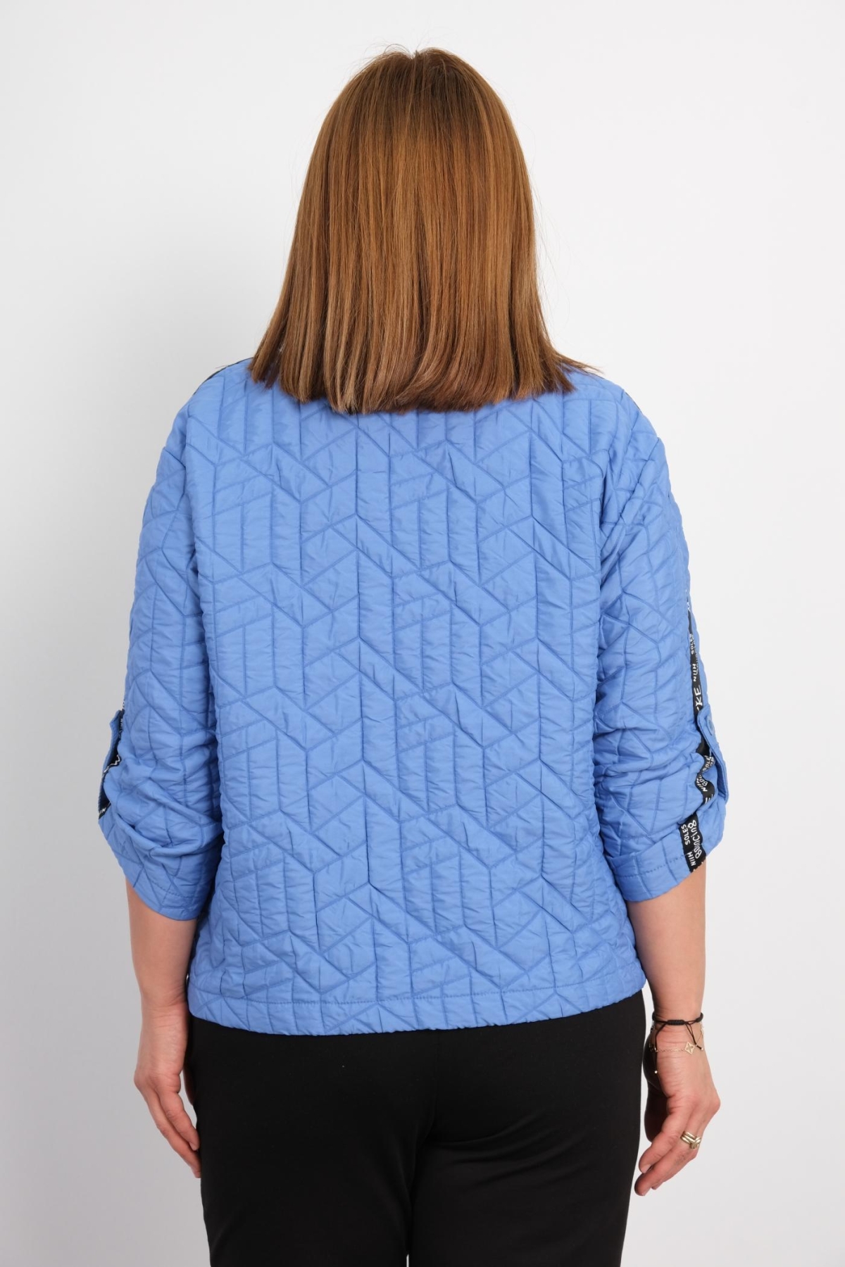 Plus Size Short Sport Jacket-Indigo