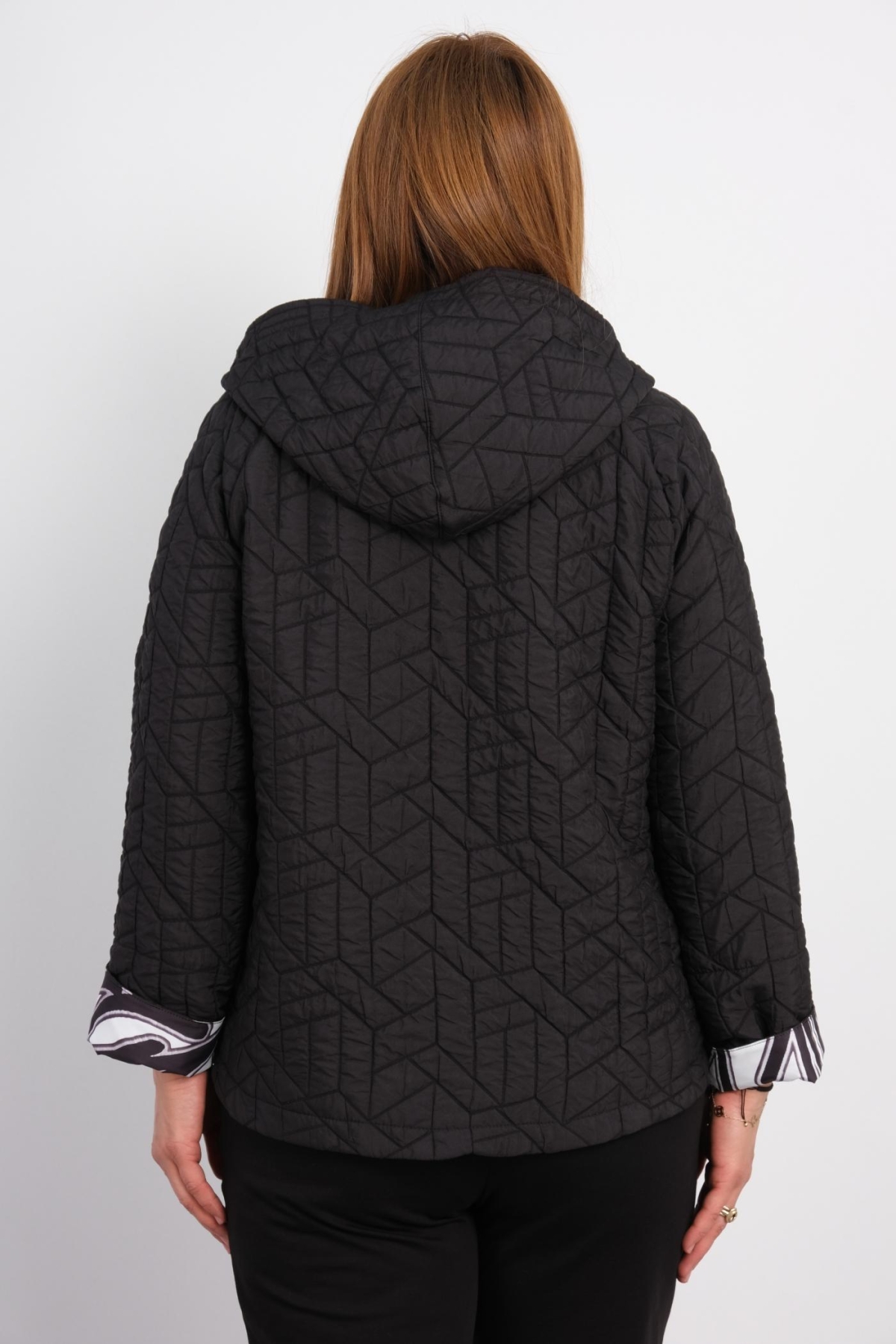 Plus Size Short Sport Jacket-Black