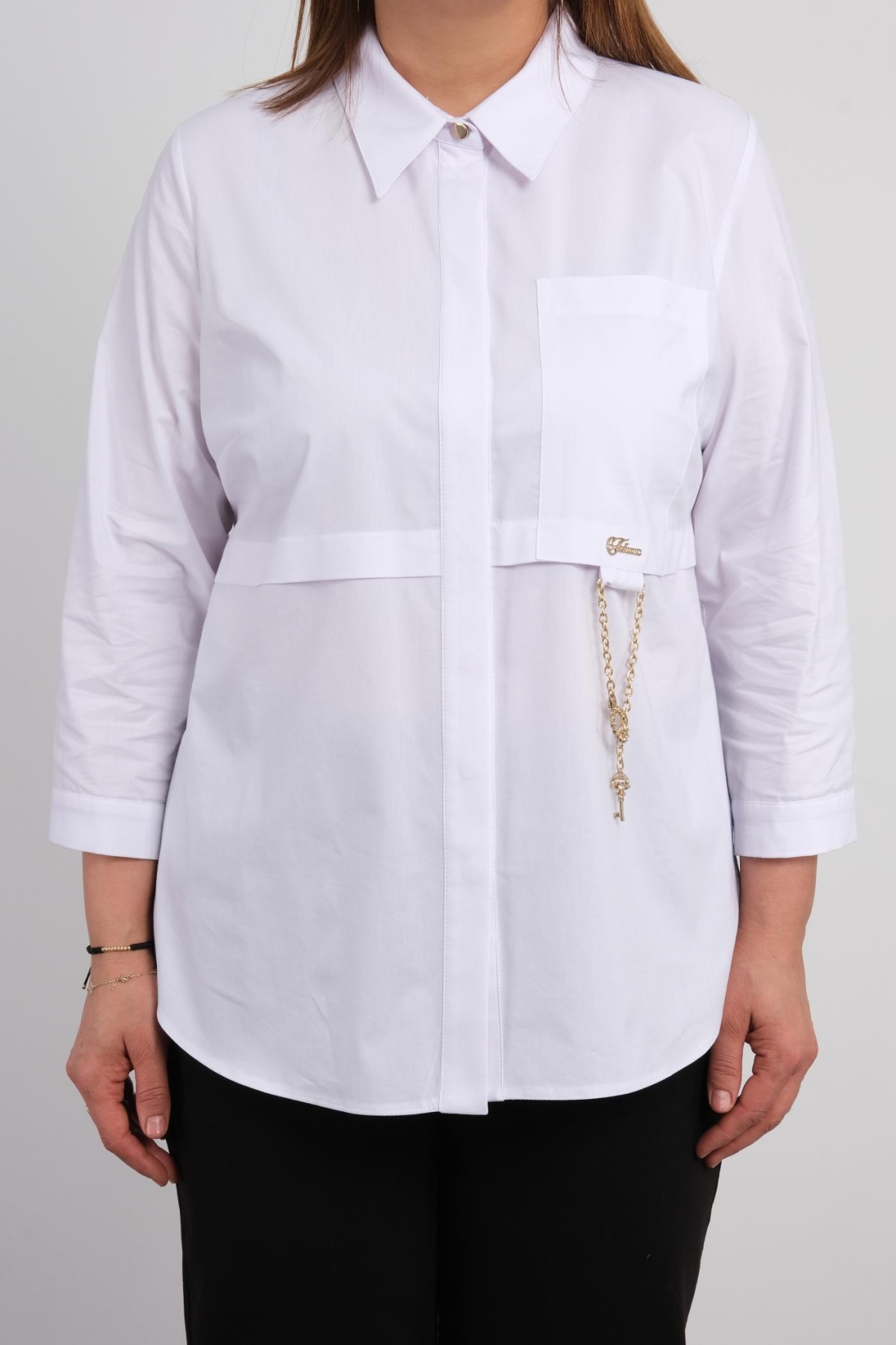 Plus Size Shirt-White