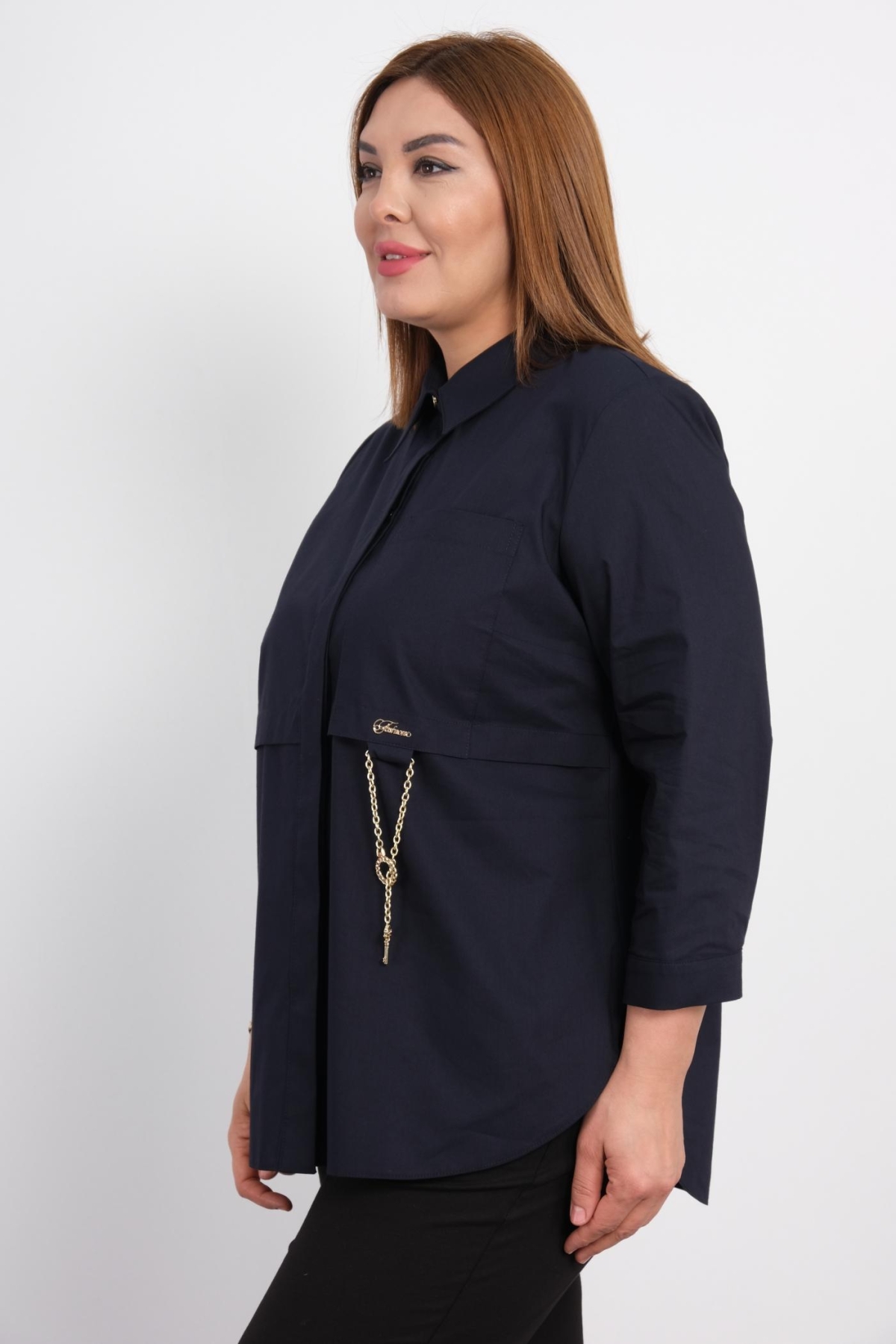 Plus Size Shirt-Dark Blue