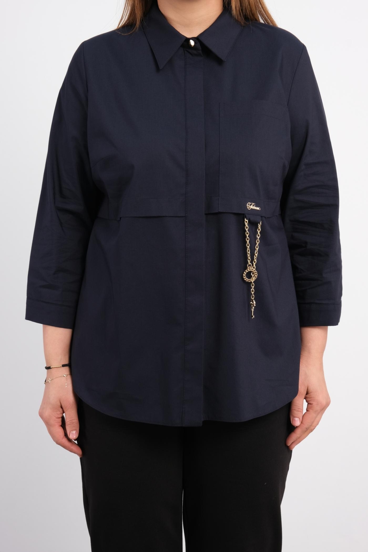 Plus Size Shirt-Dark Blue