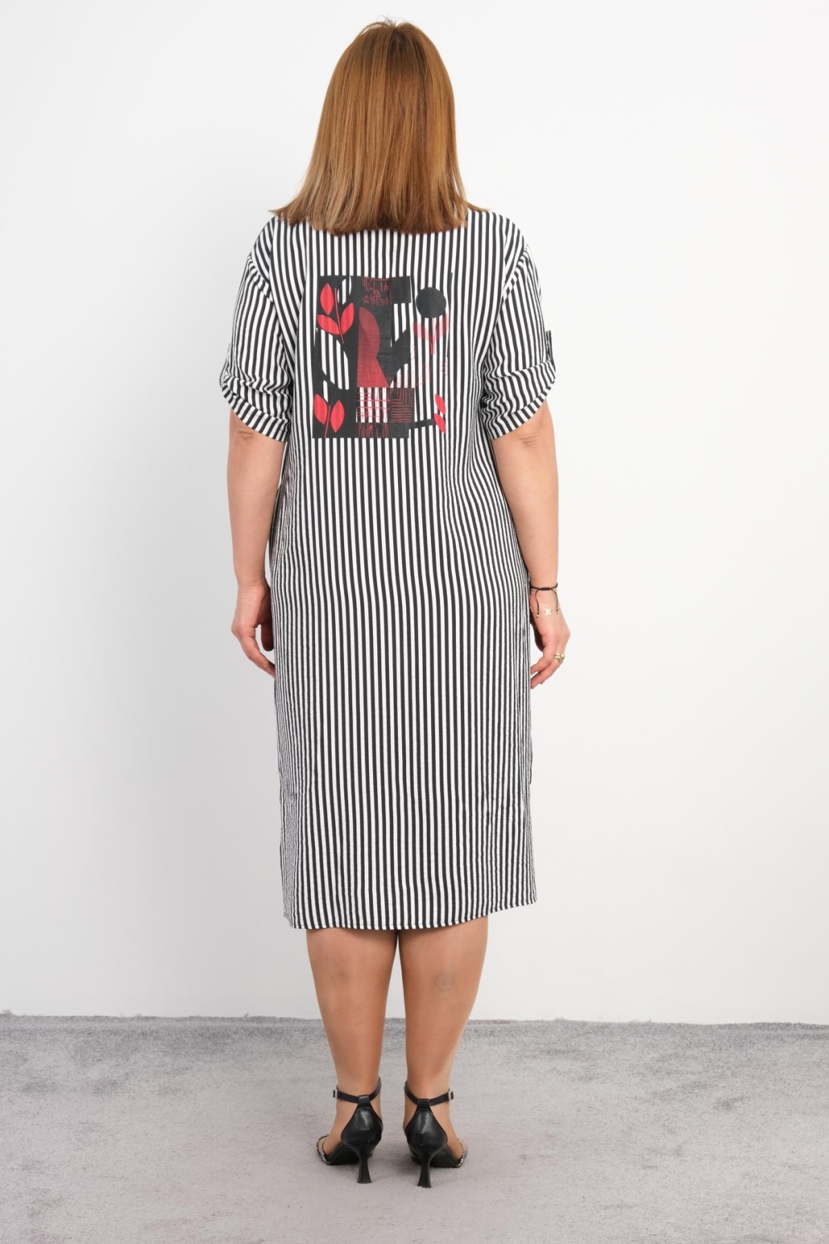 Casual Plus Size Dress-Black