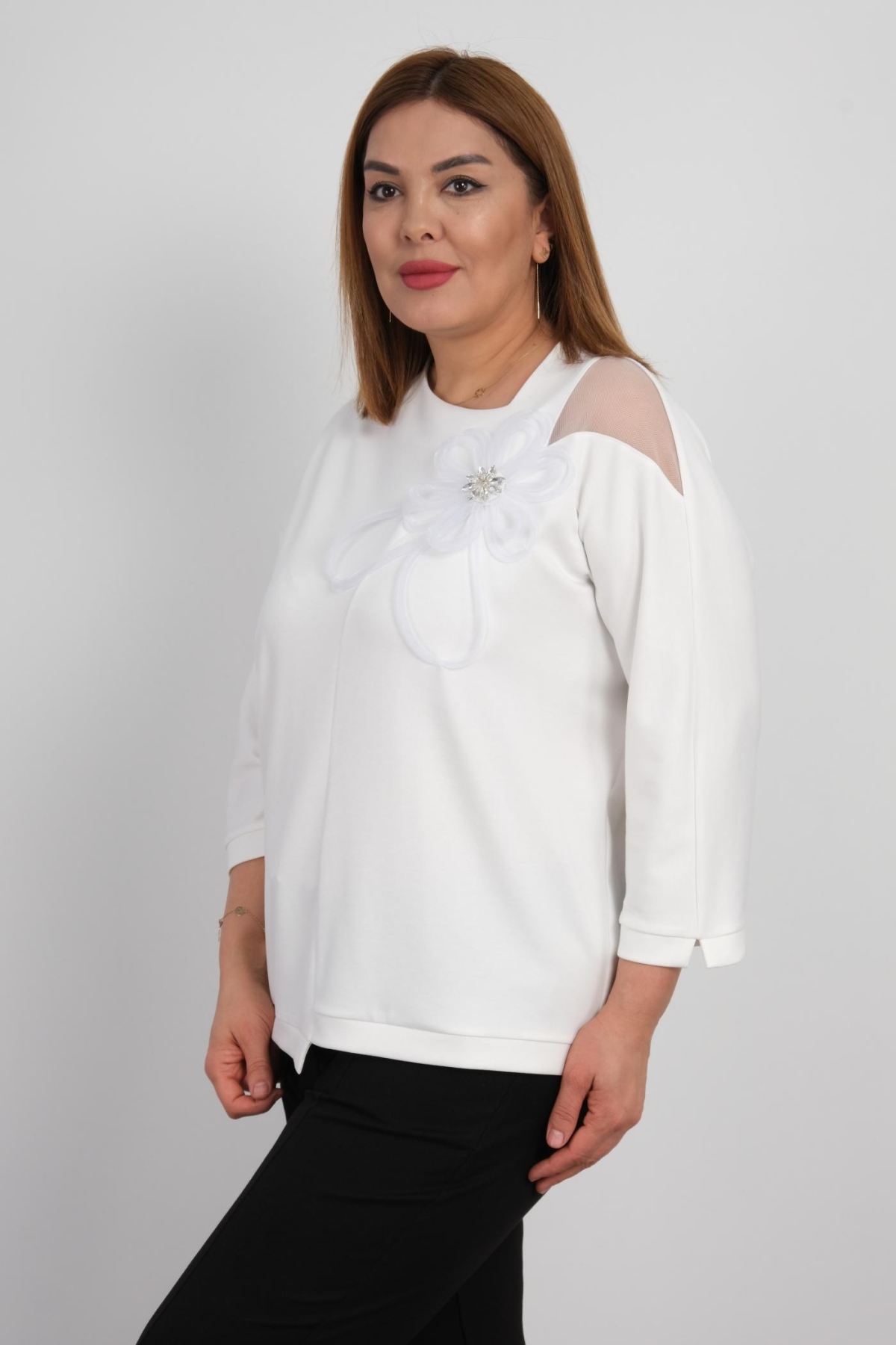 Plus Size Classic Blouse-White