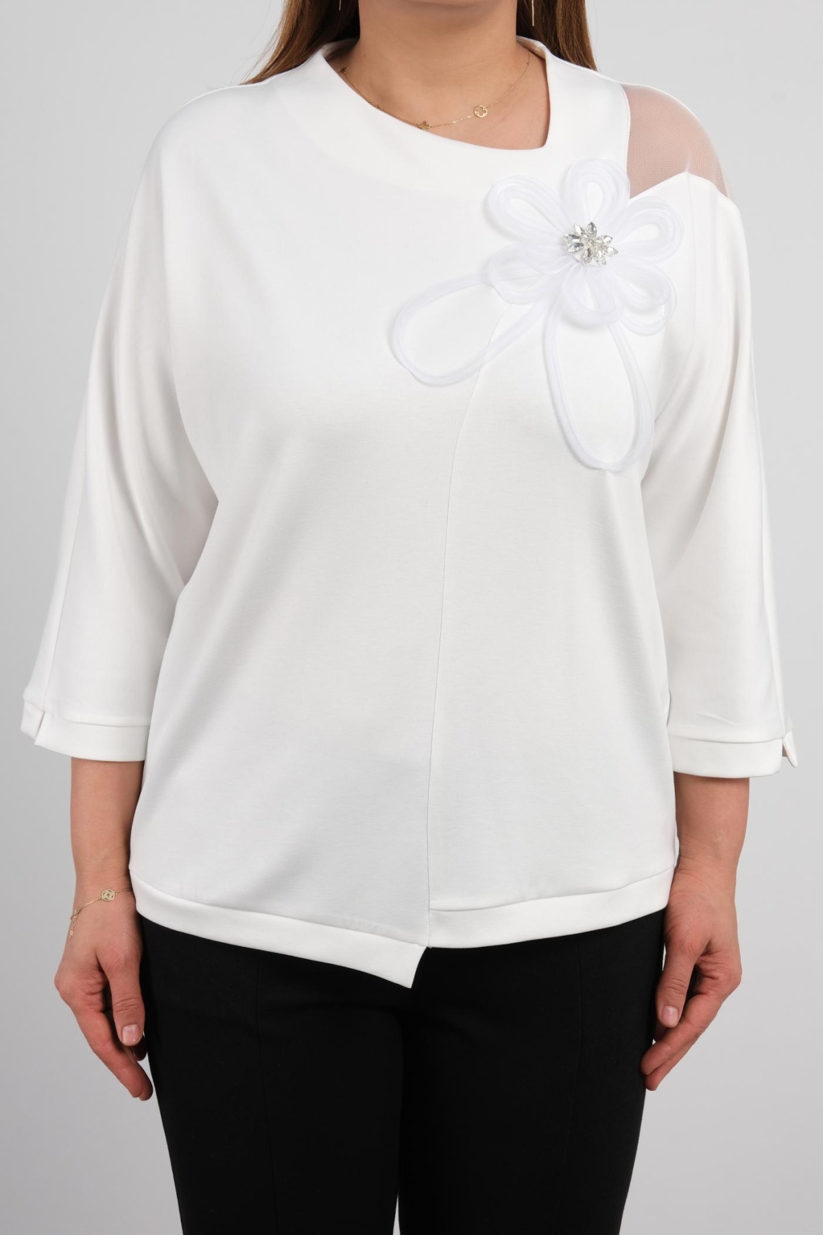 Plus Size Classic Blouse-White