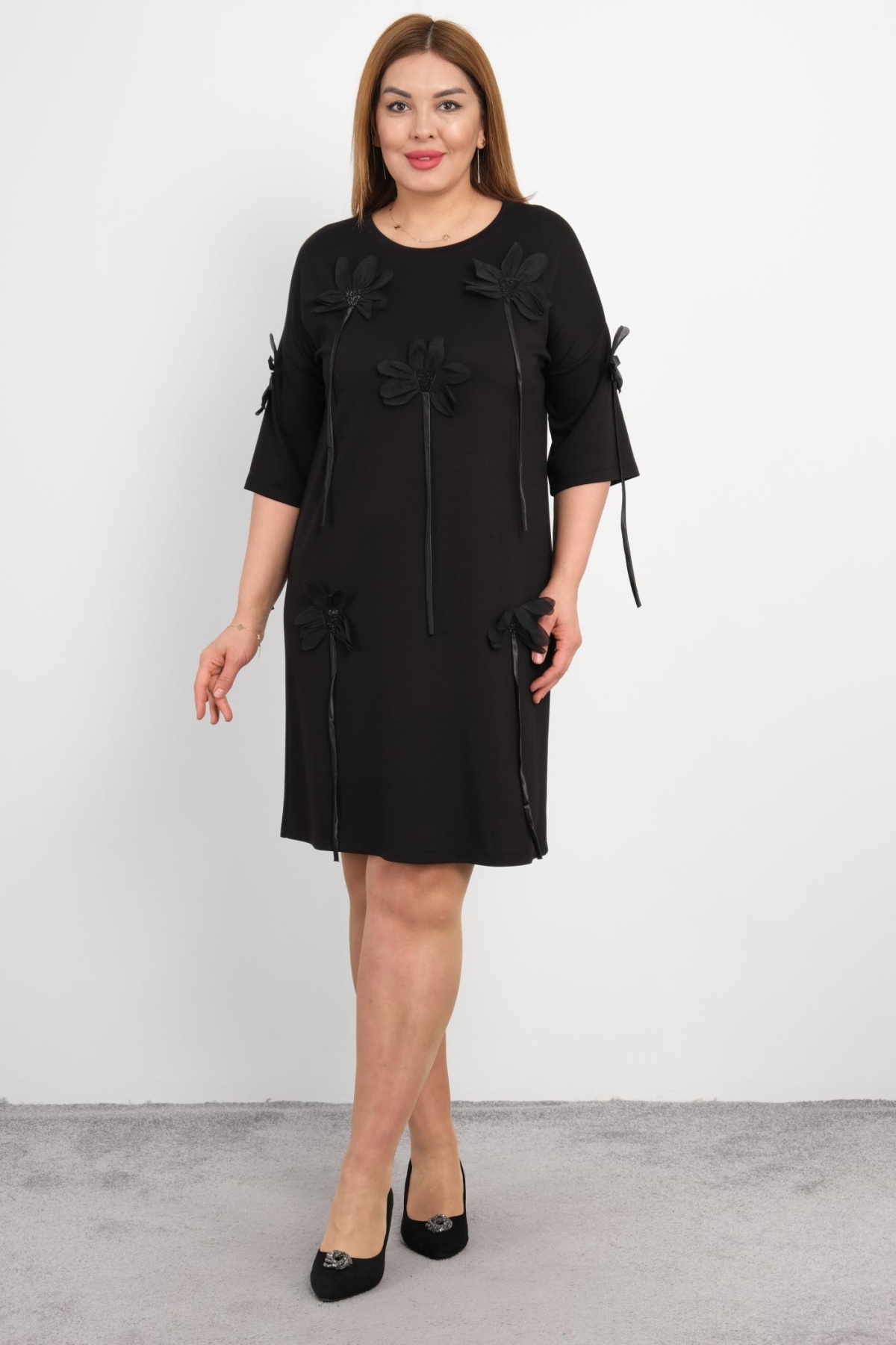 Plus Size Evening Dress-Black