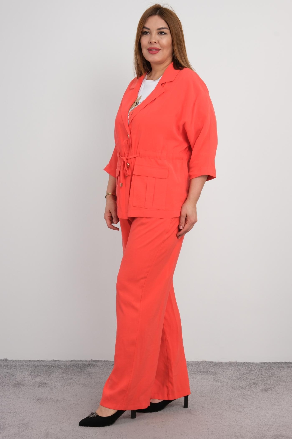 Plus Size Three-Piece Set-Red