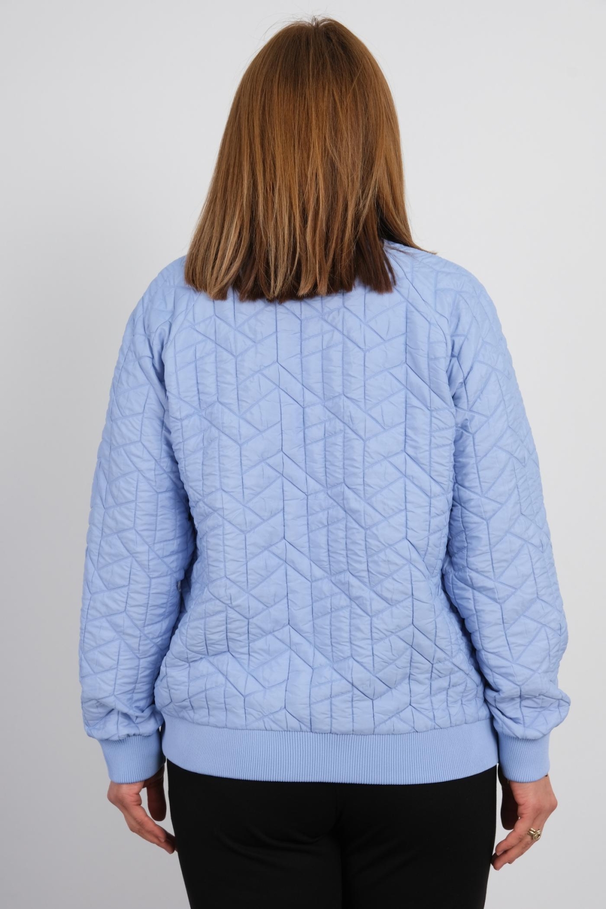 Plus Size Short Sport Jacket-Blue