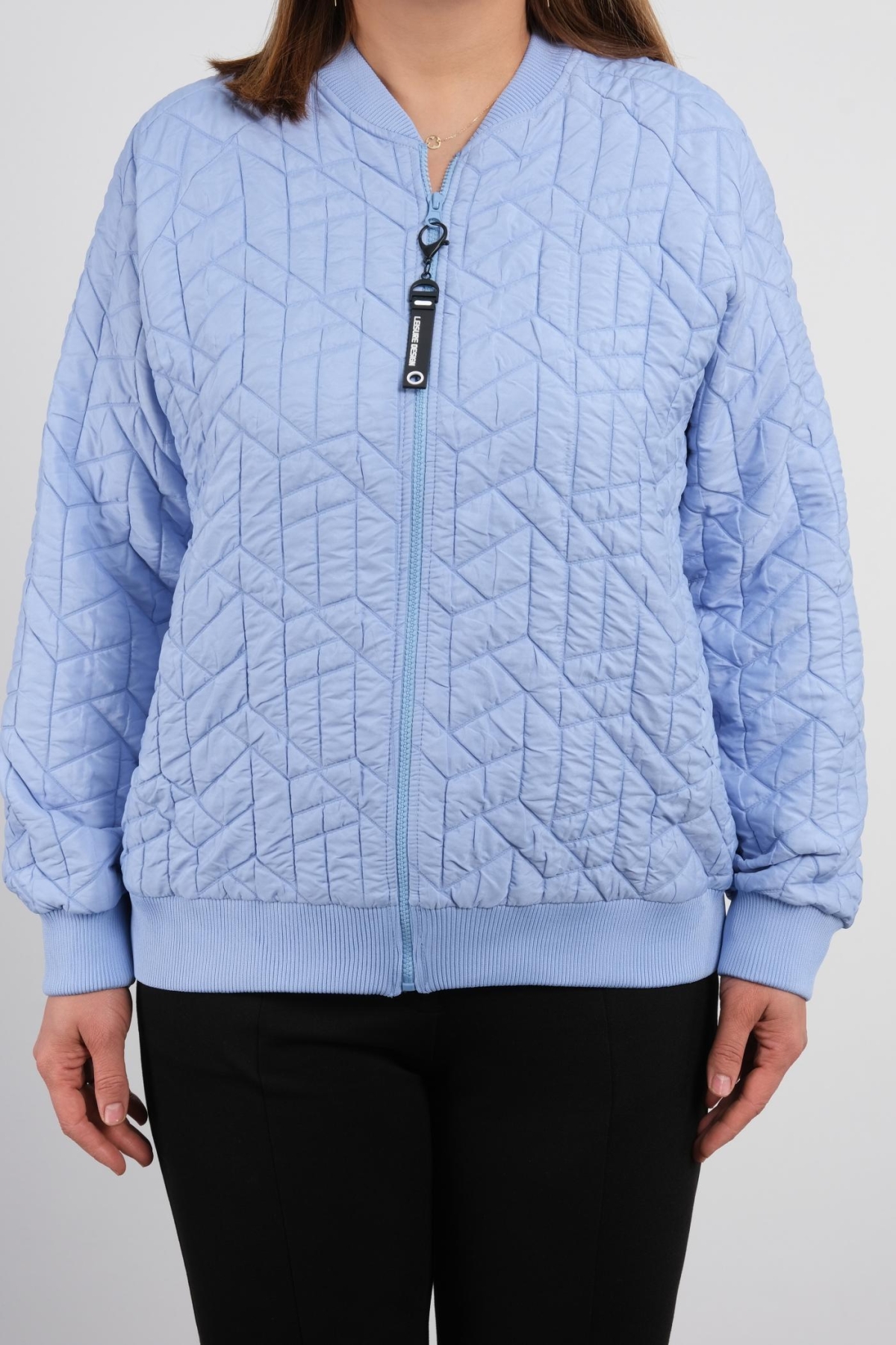 Plus Size Short Sport Jacket-Blue