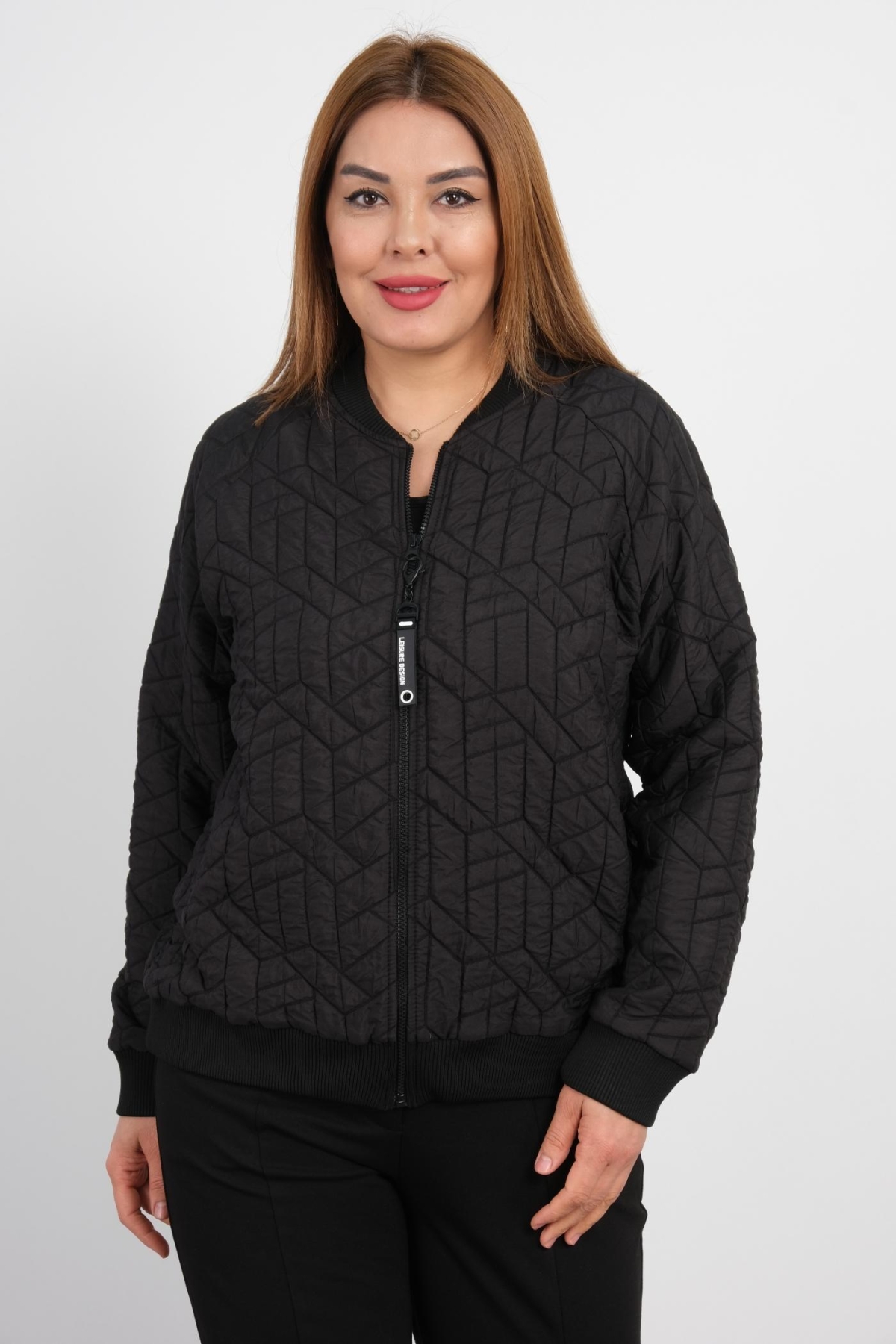 Plus Size Short Sport Jacket-Black