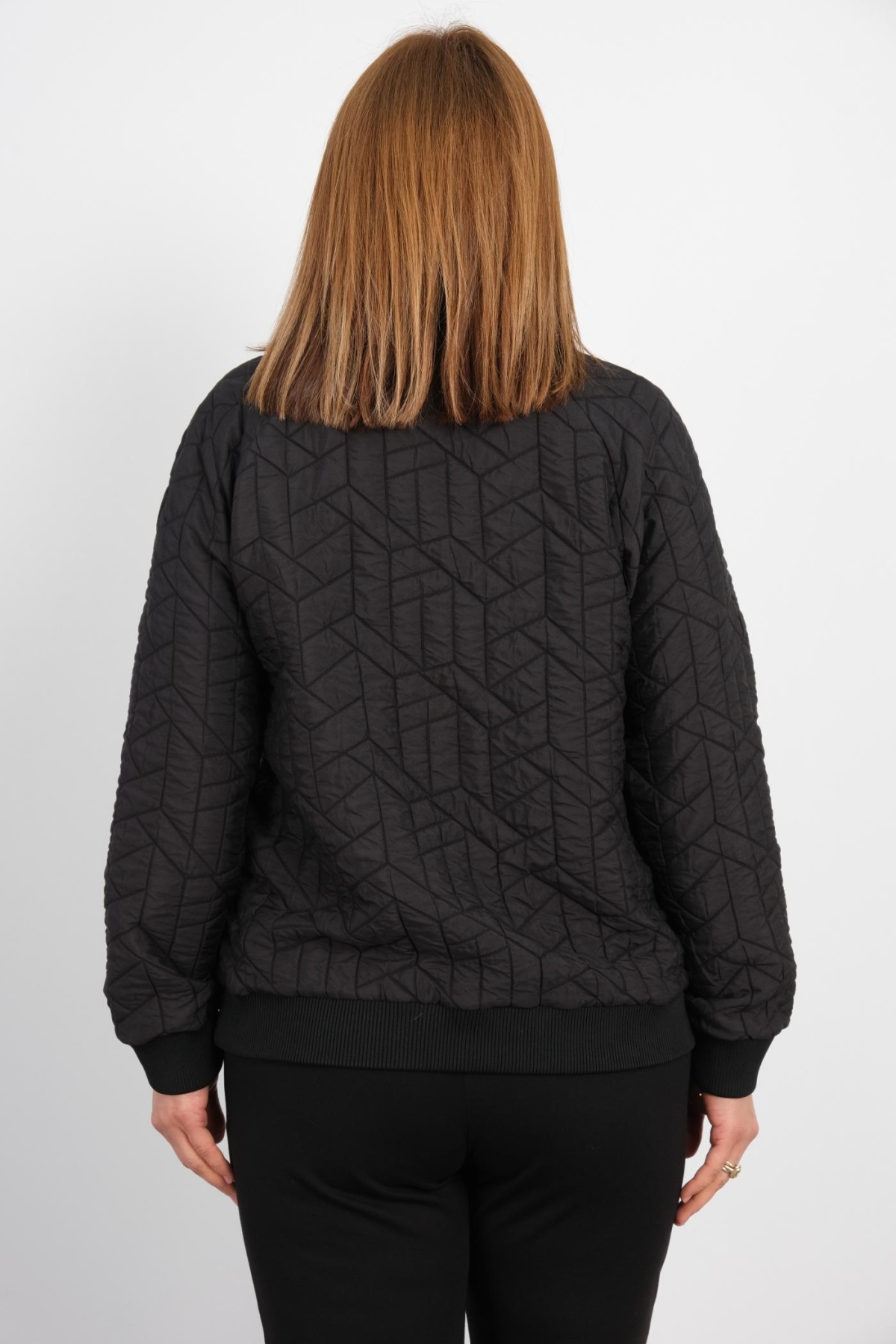 Plus Size Short Sport Jacket-Black