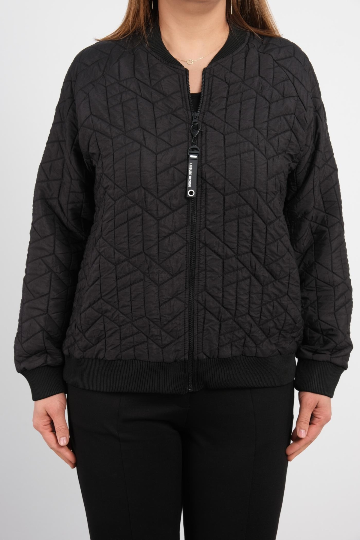 Plus Size Short Sport Jacket-Black