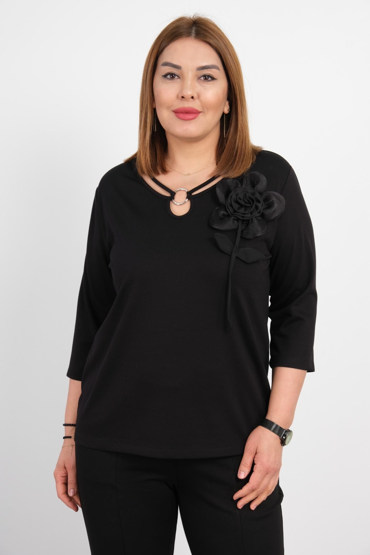 Plus Size Blouse-Black