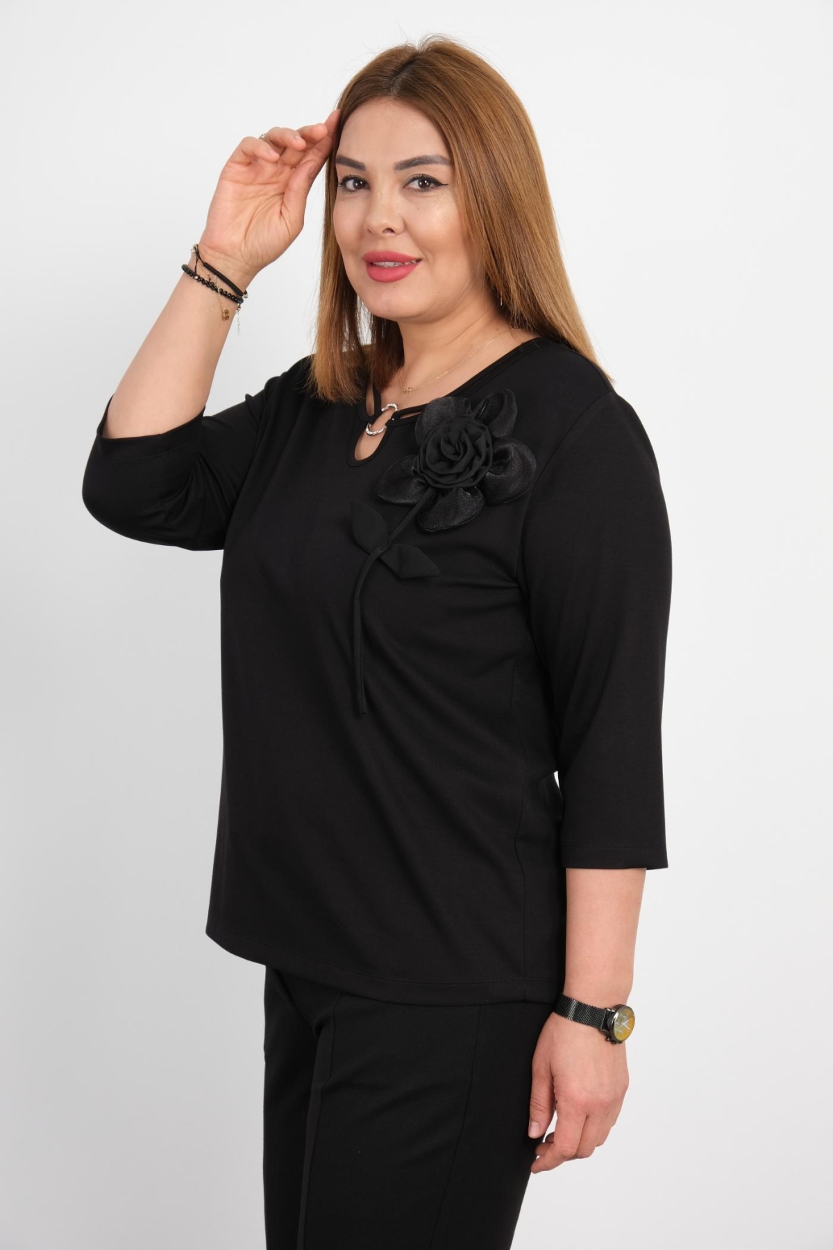 Plus Size Blouse-Black