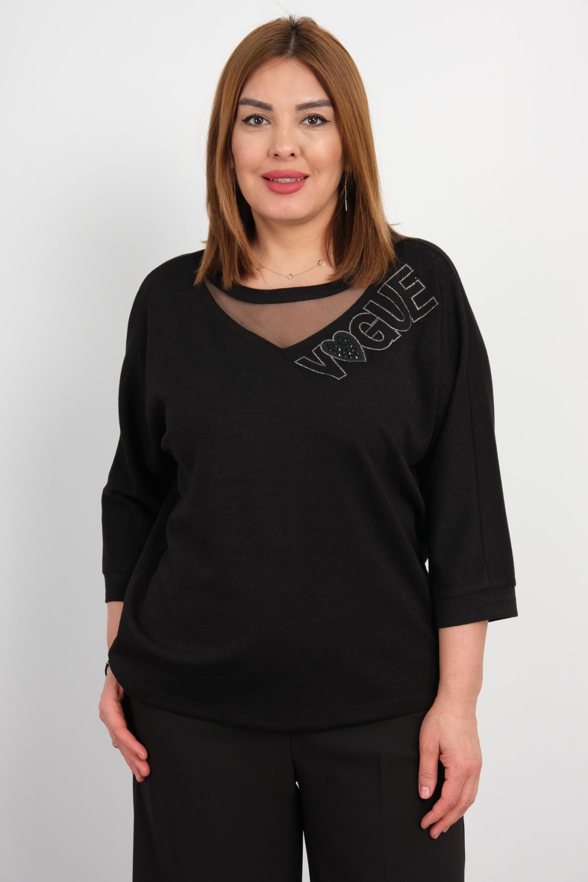 Plus Size Blouse-Black