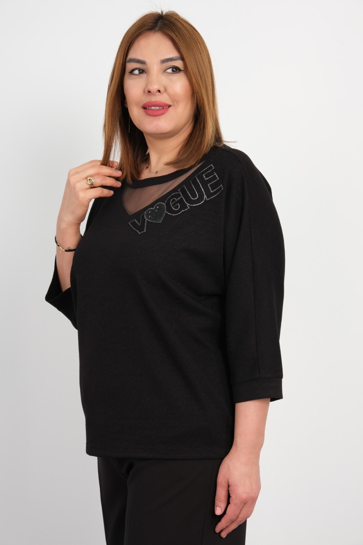 Plus Size Blouse-Black