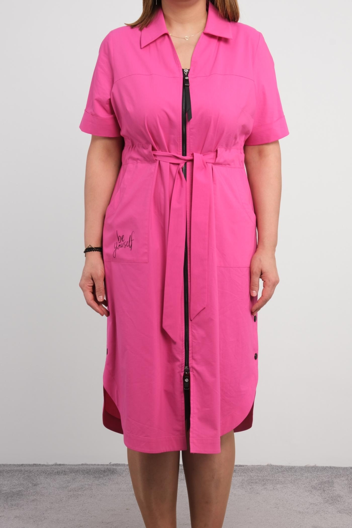 Plus Size Long Dress-Fuchsia