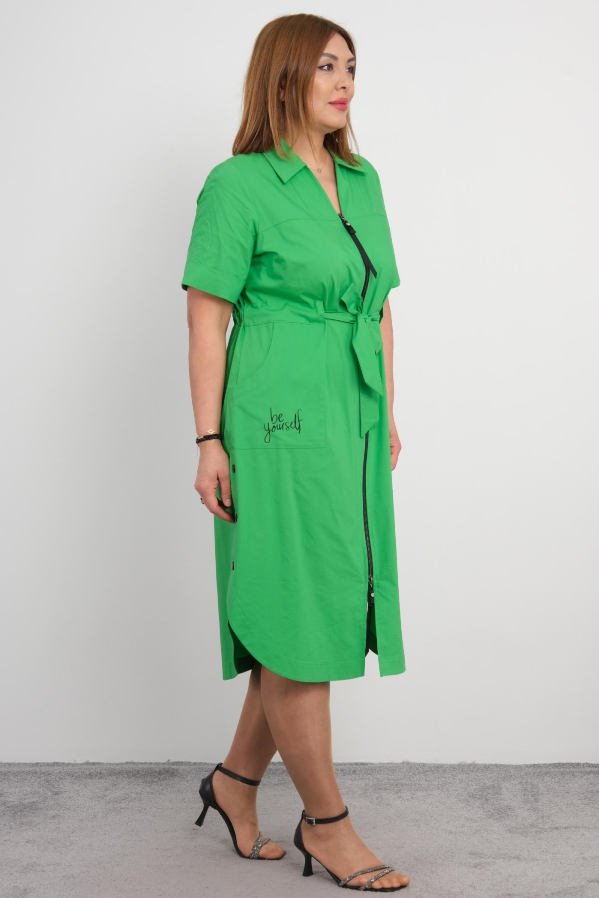 Plus Size Long Dress-Green