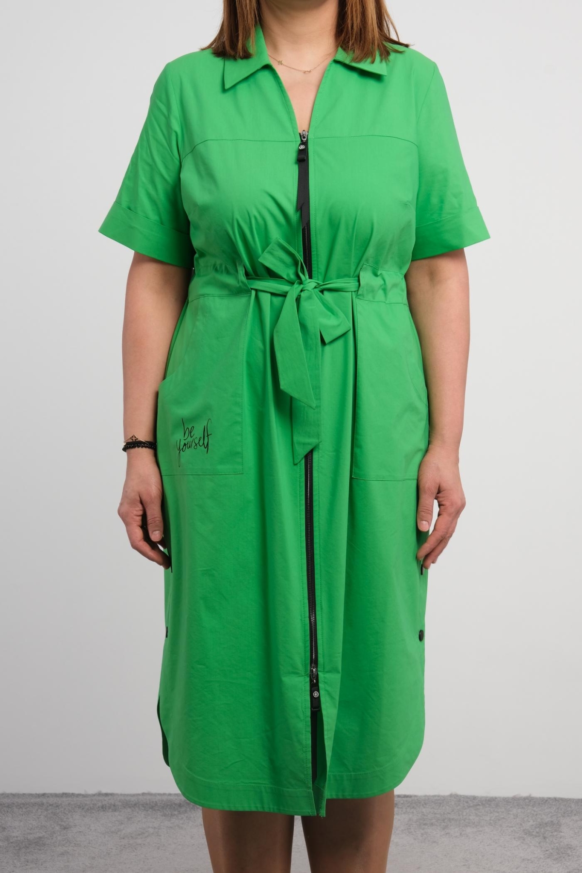 Plus Size Long Dress-Green