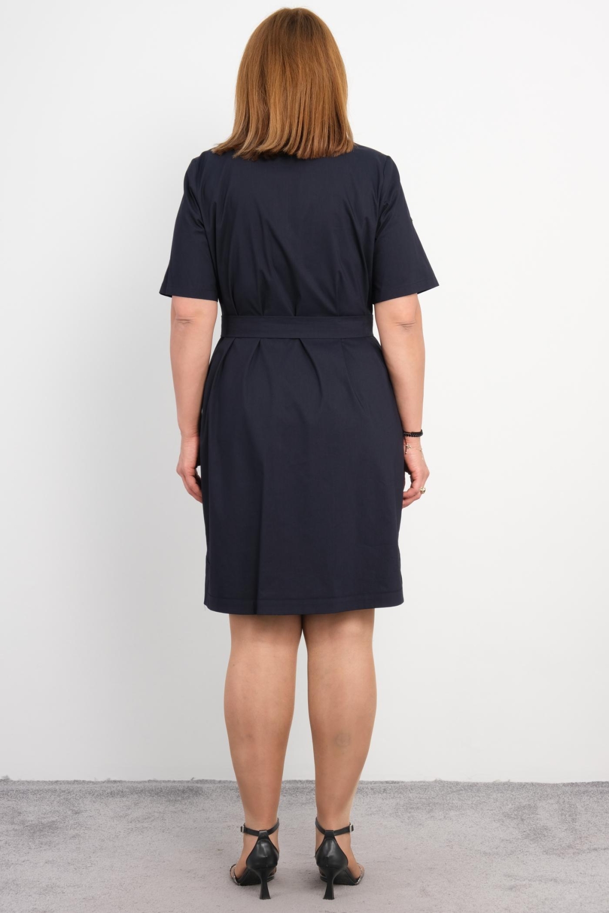 Plus Size Dress-Dark Blue