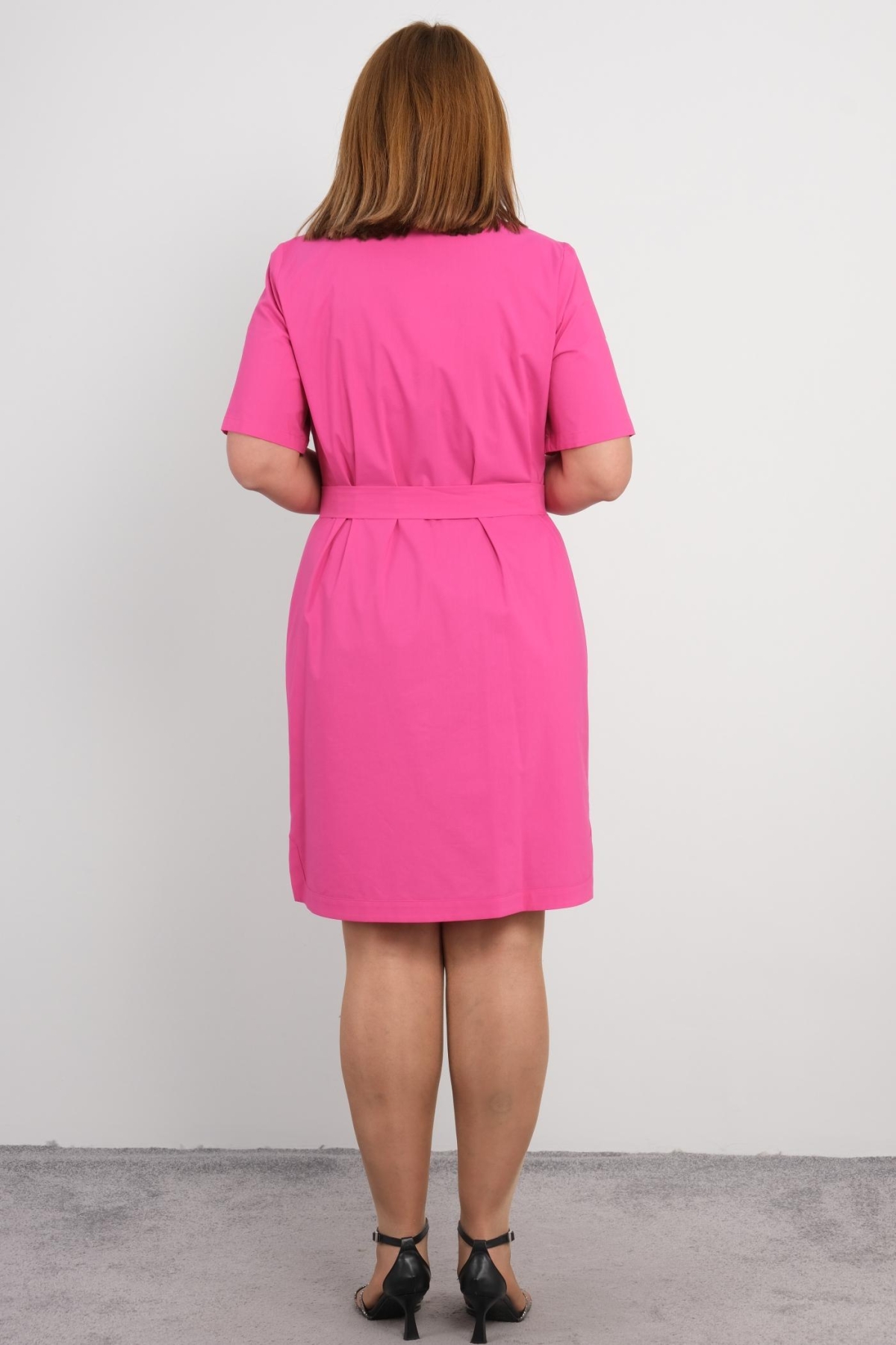 Plus Size Dress-Fuchsia