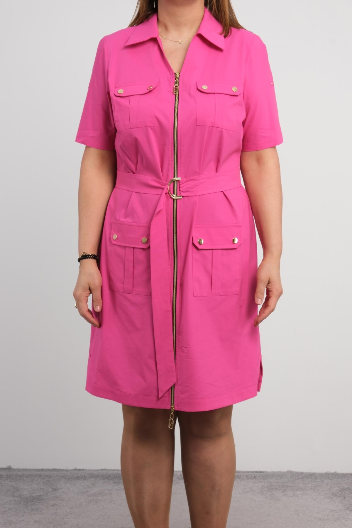 Plus Size Dress-Fuchsia