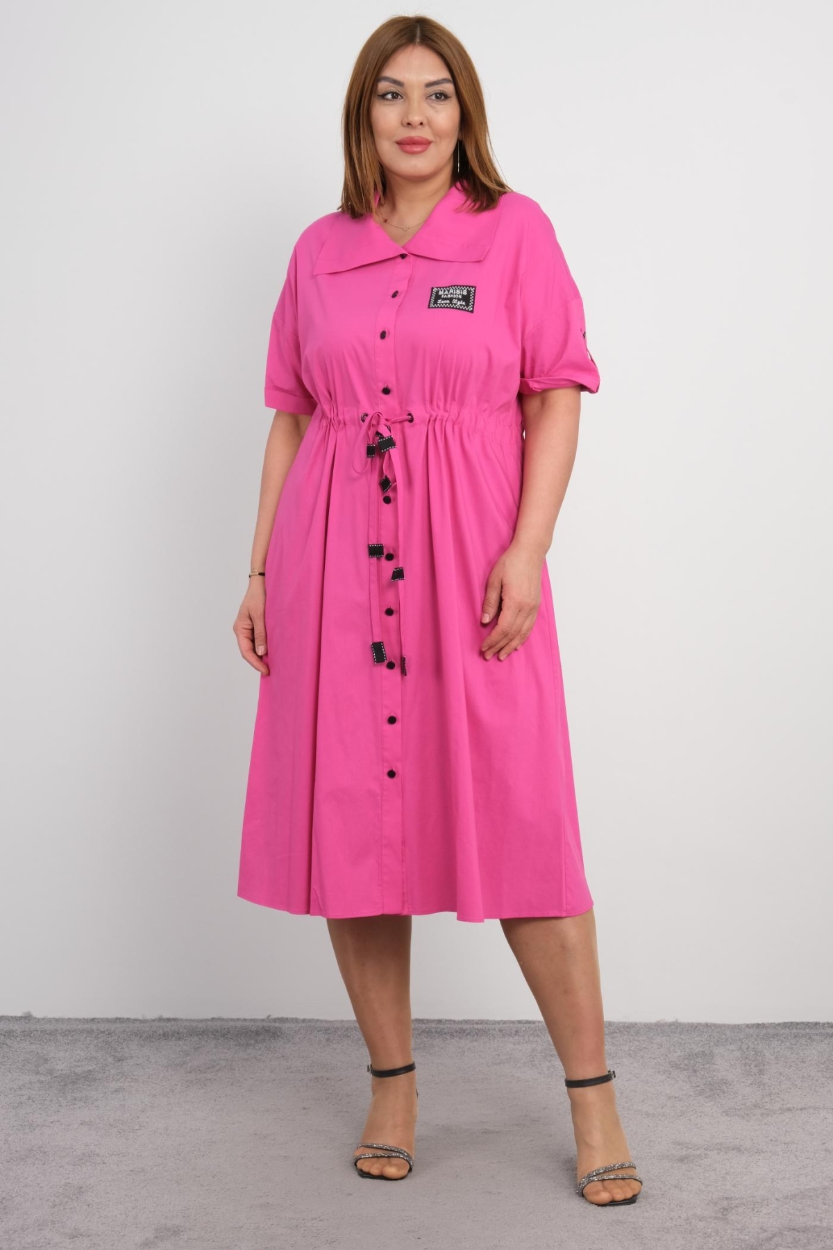 Plus Size Dress-Fuchsia