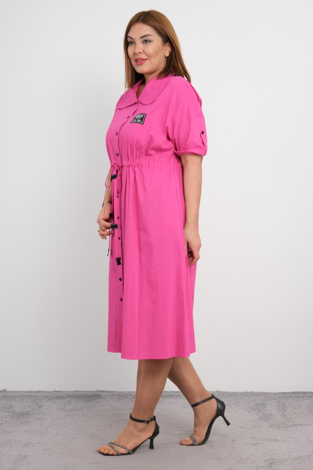 Plus Size Dress-Fuchsia