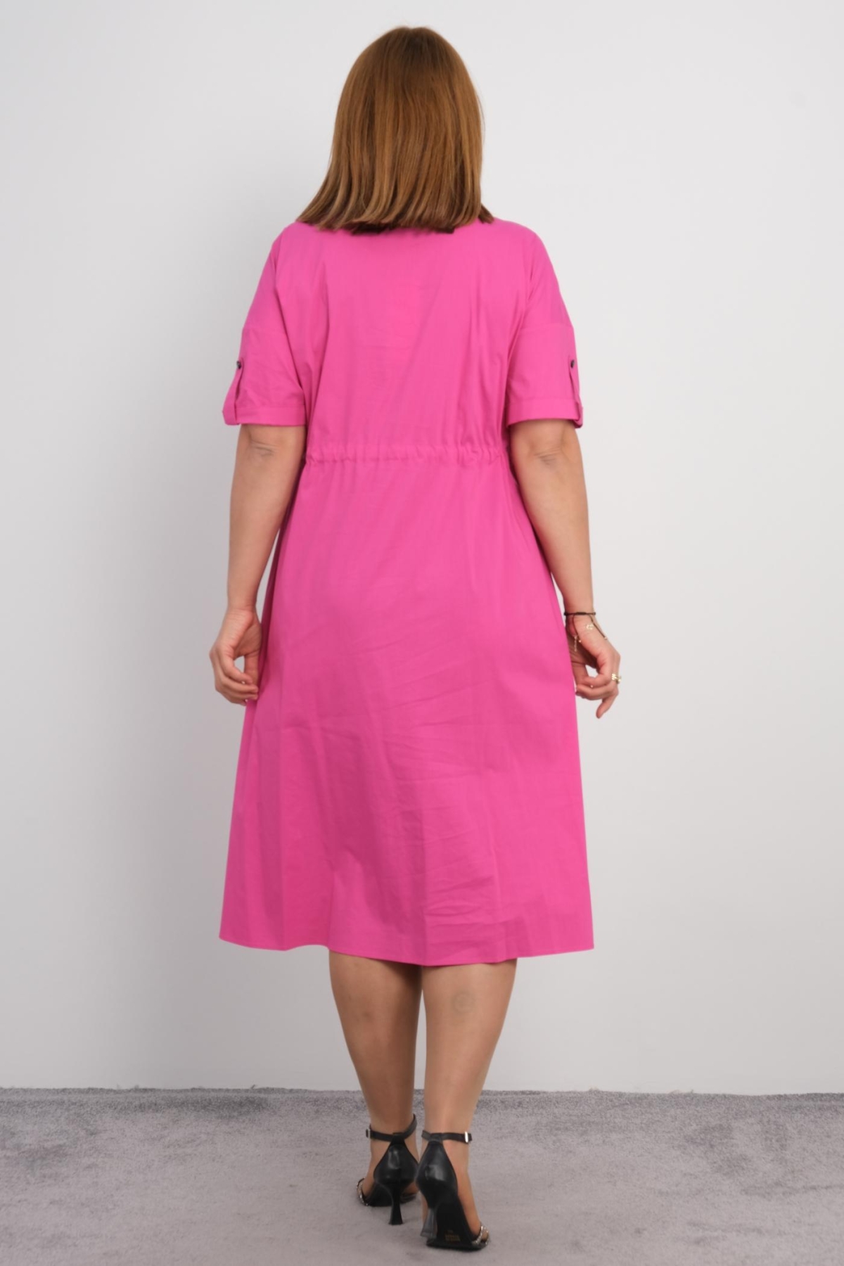 Plus Size Dress-Fuchsia