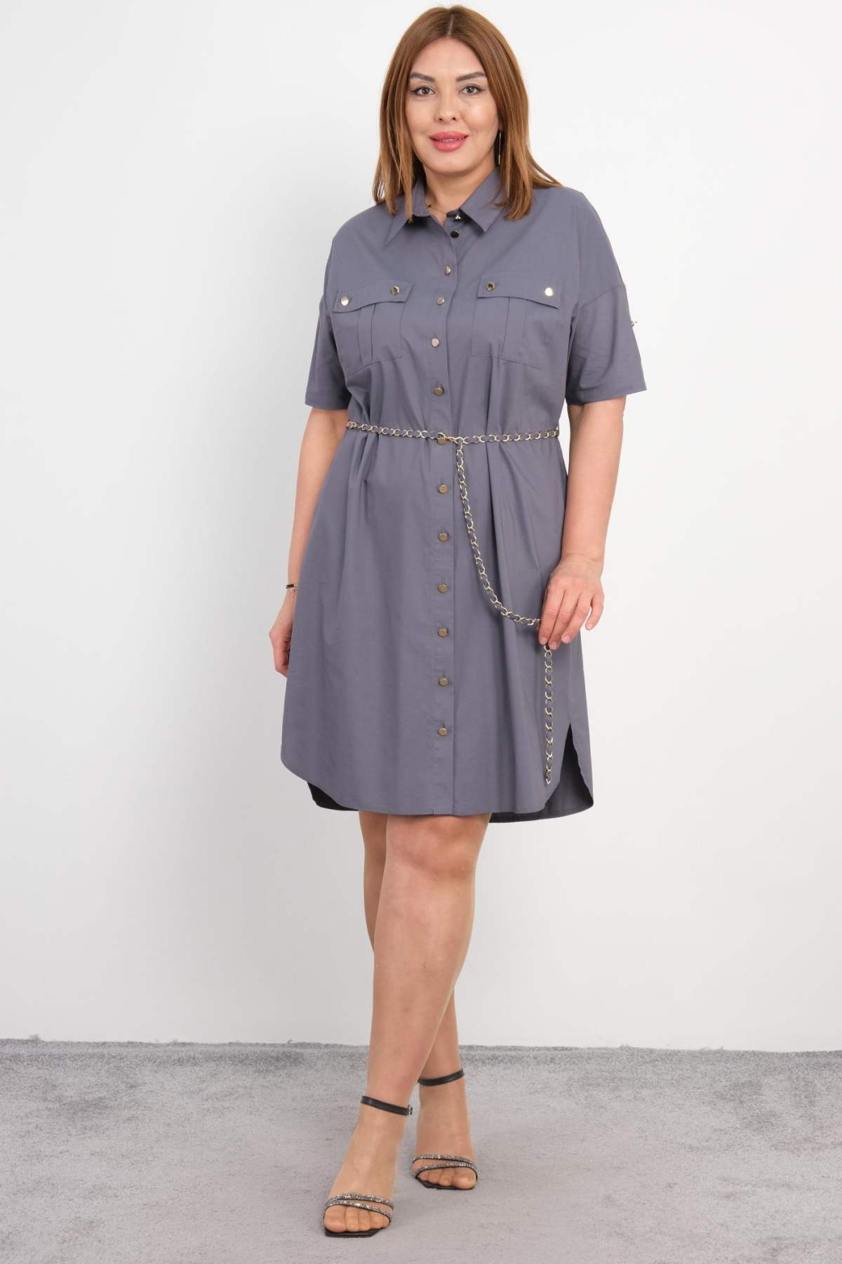 Plus Size Dress-Grey