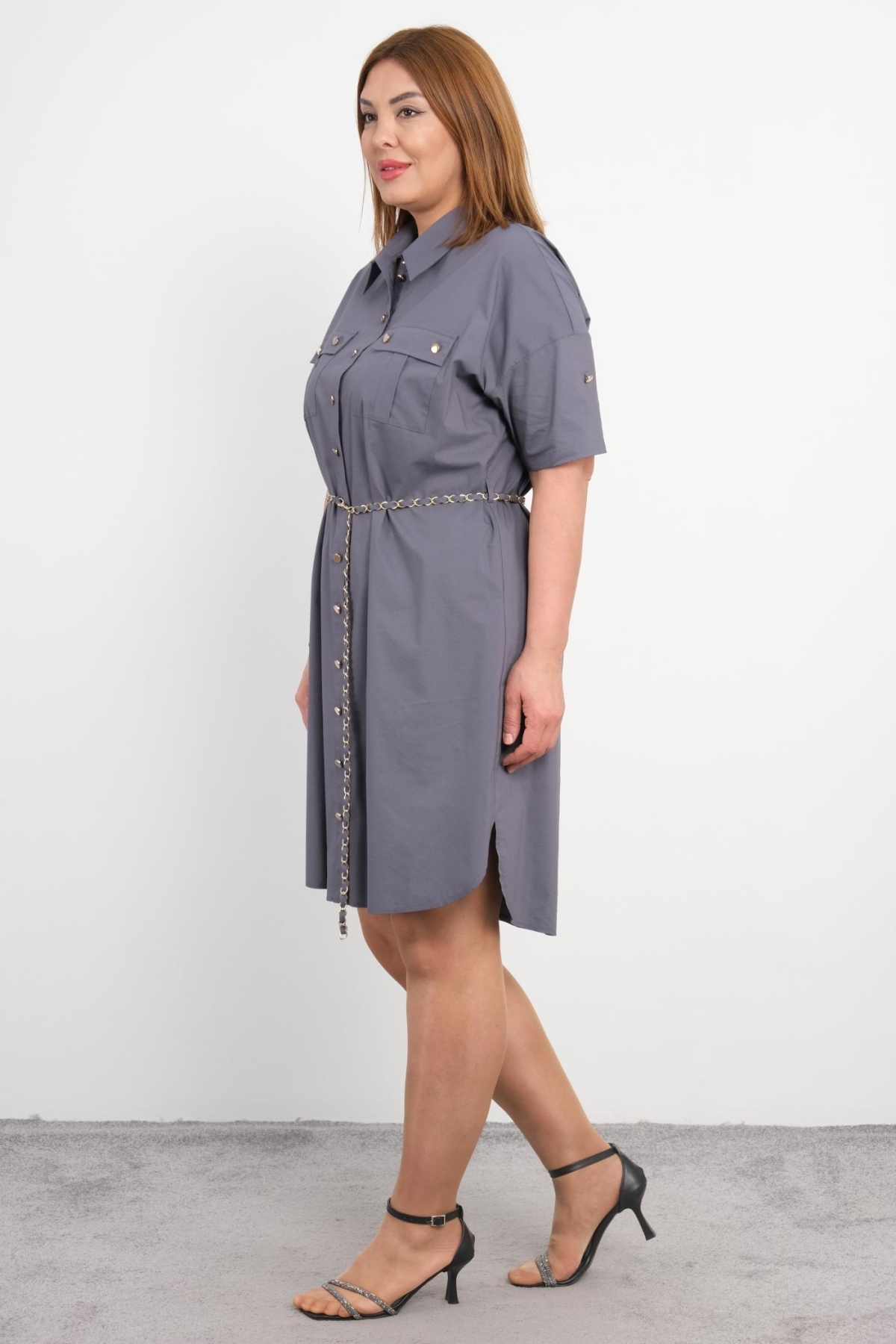 Plus Size Dress-Grey