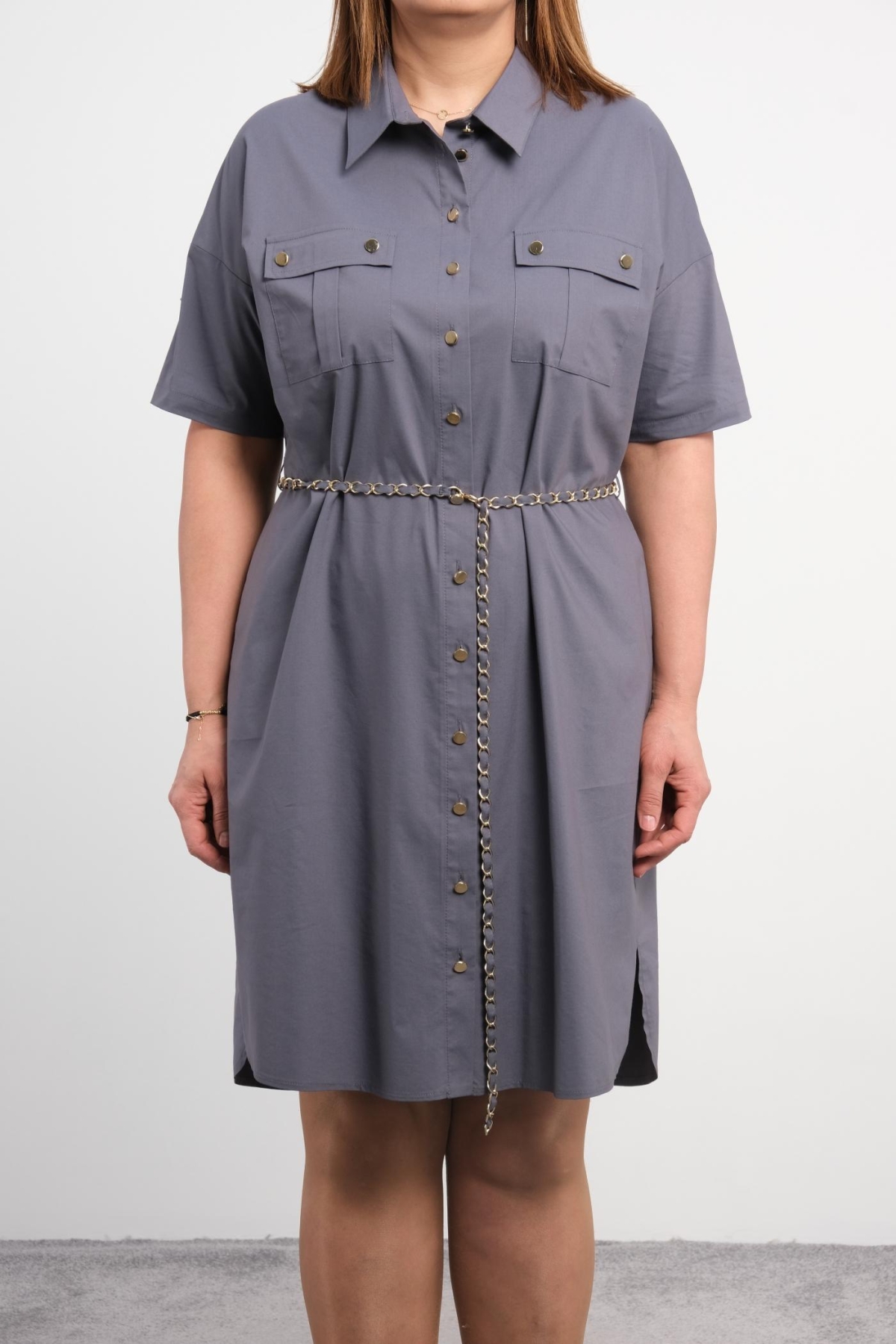 Plus Size Dress-Grey