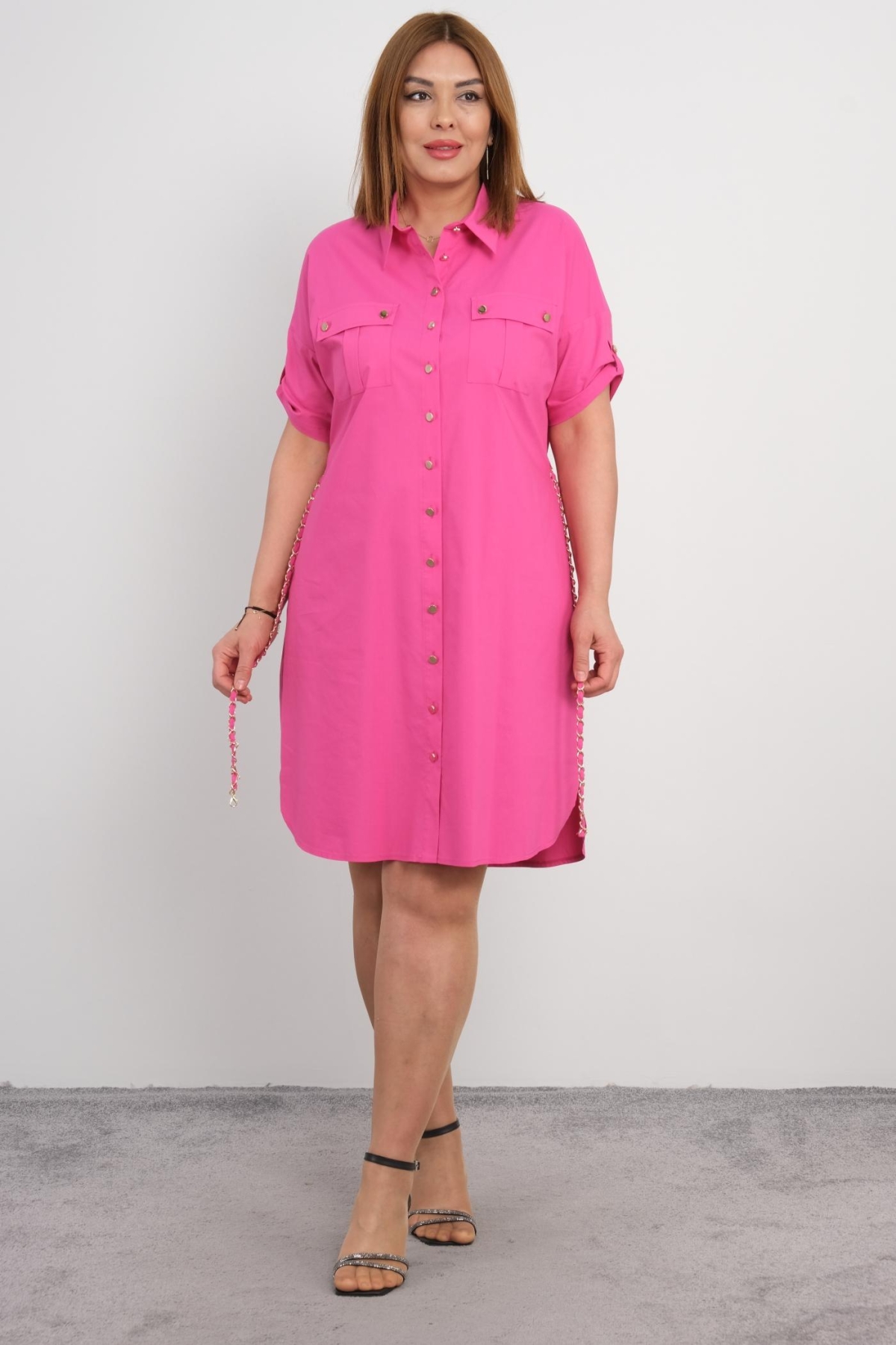 Plus Size Dress-Fuchsia