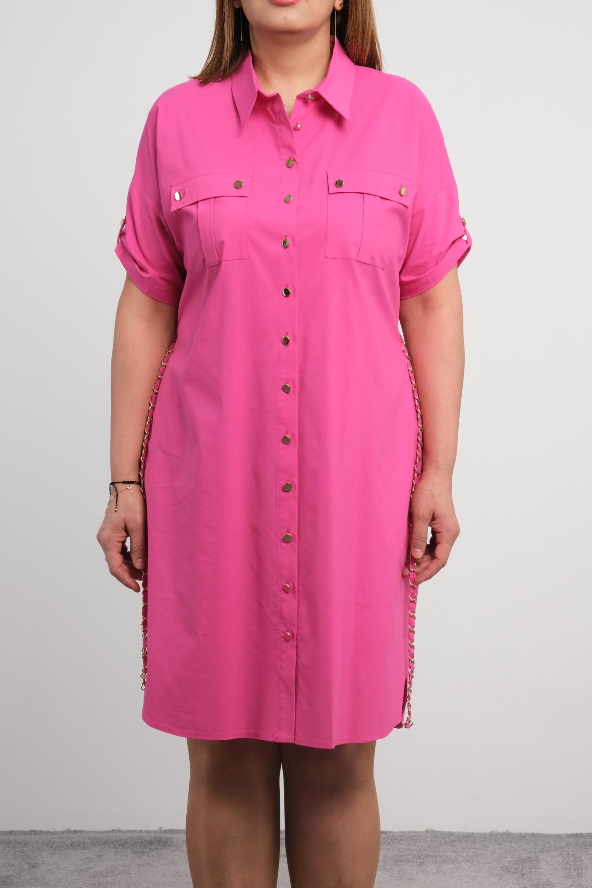 Plus Size Dress-Fuchsia