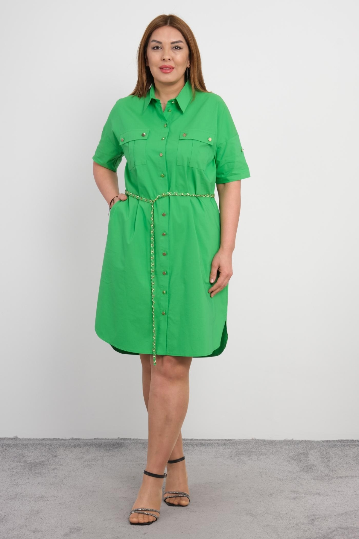 Plus Size Dress-Green