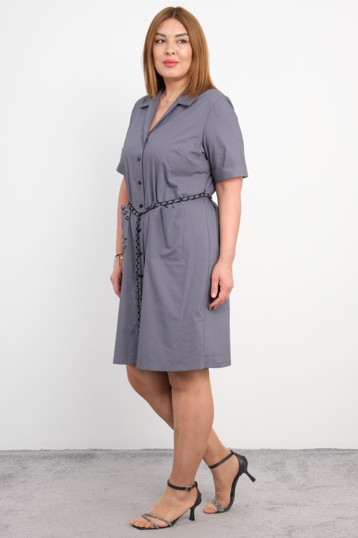 Plus Size Dress-Grey