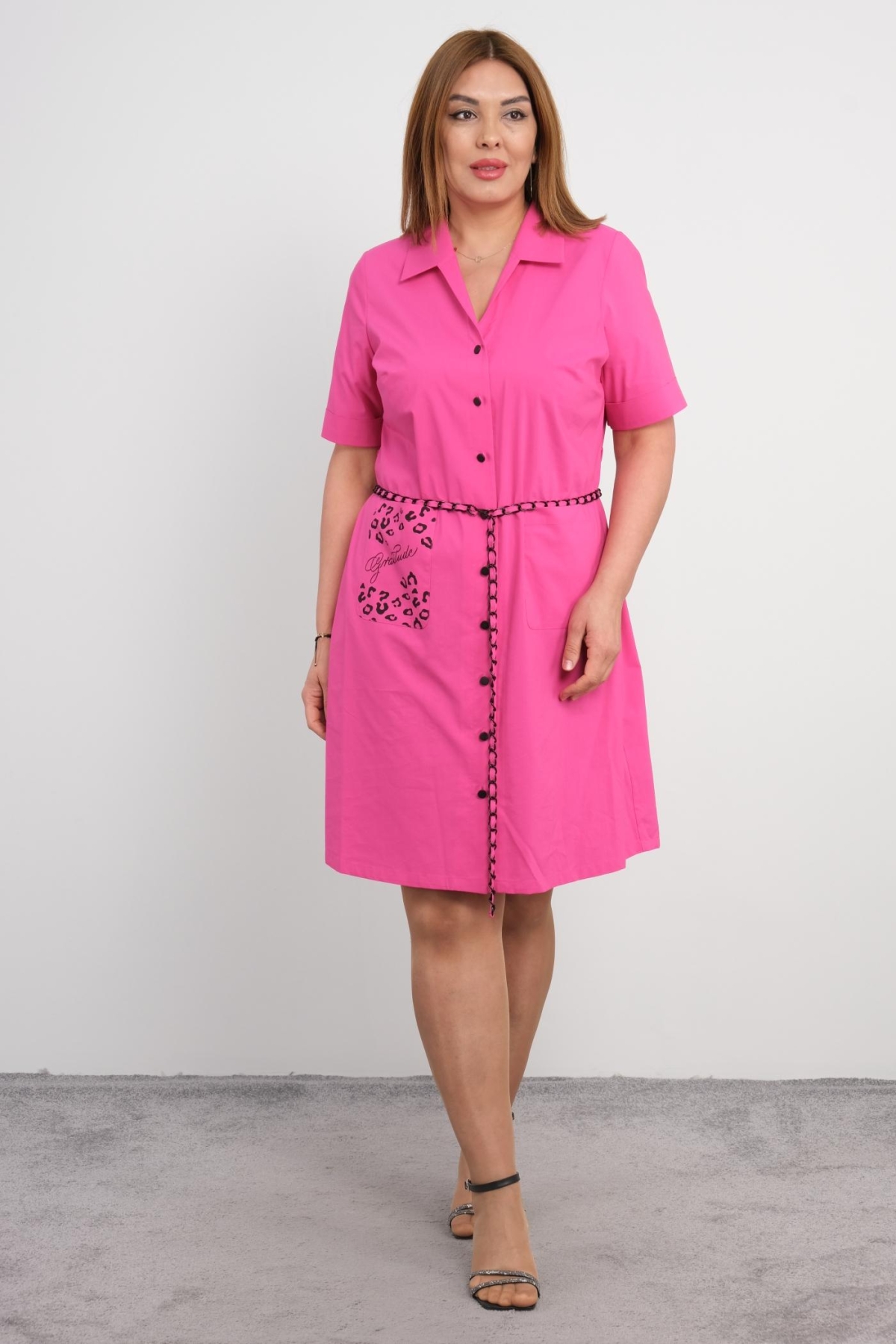 Plus Size Dress-Fuchsia