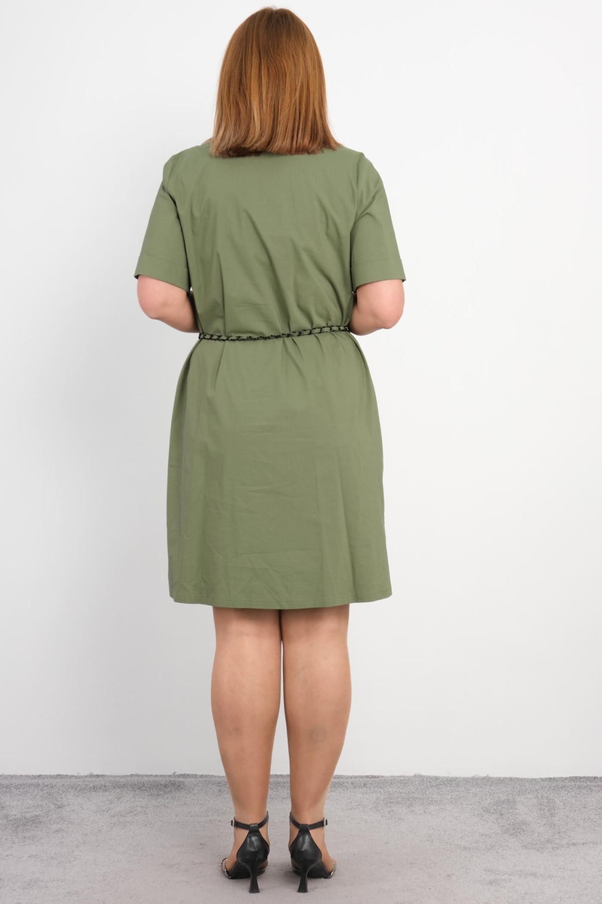 Plus Size Dress-Khaki