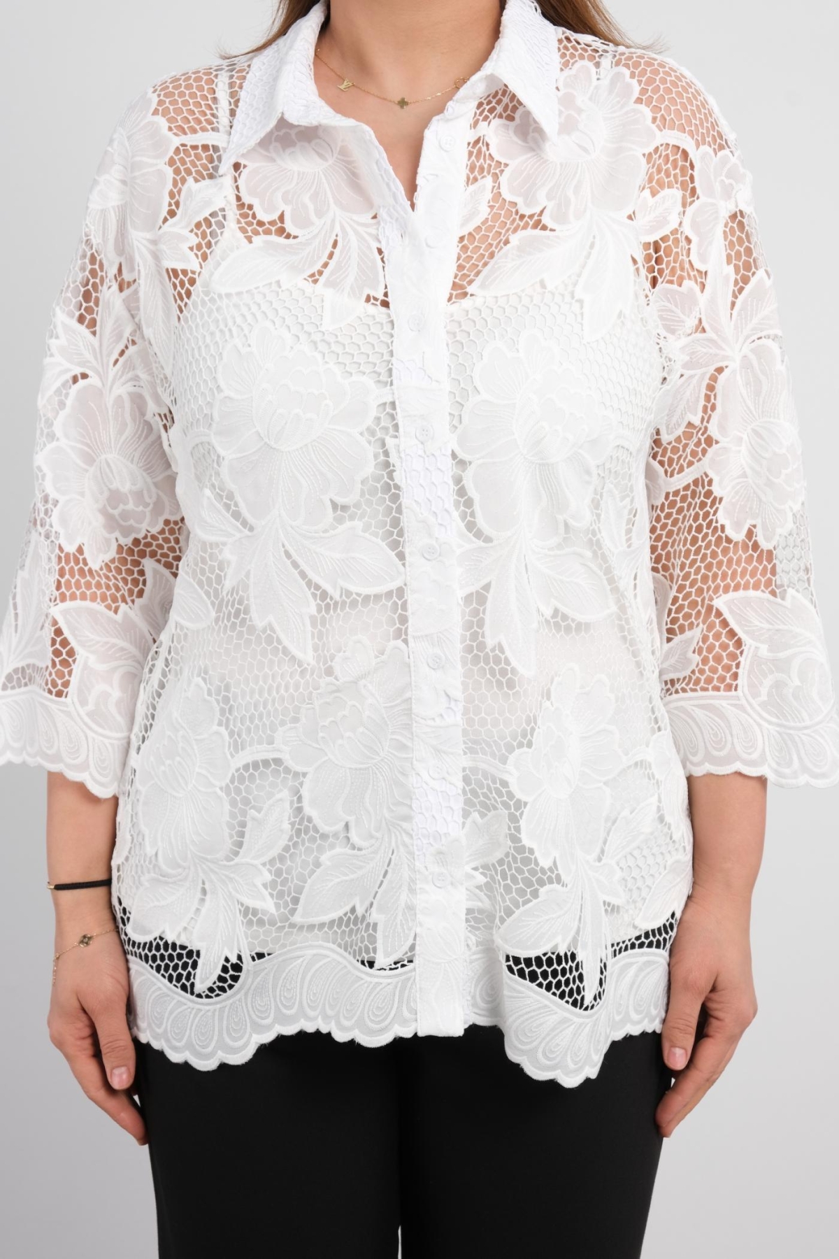 Plus Size Shirt-White